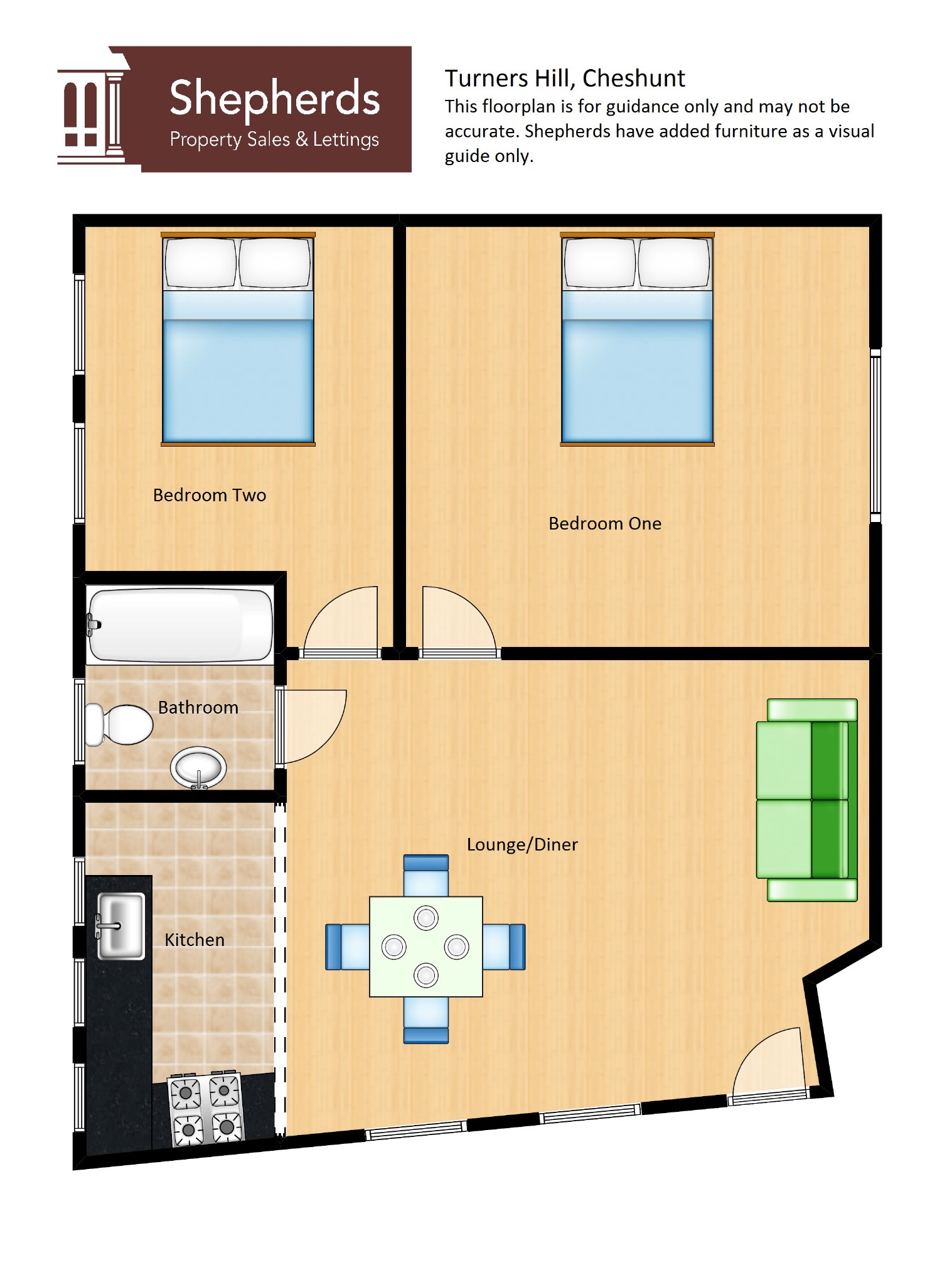 2 Bedrooms Flat to rent in Turners Hill, Cheshunt, Hertfordshire EN8