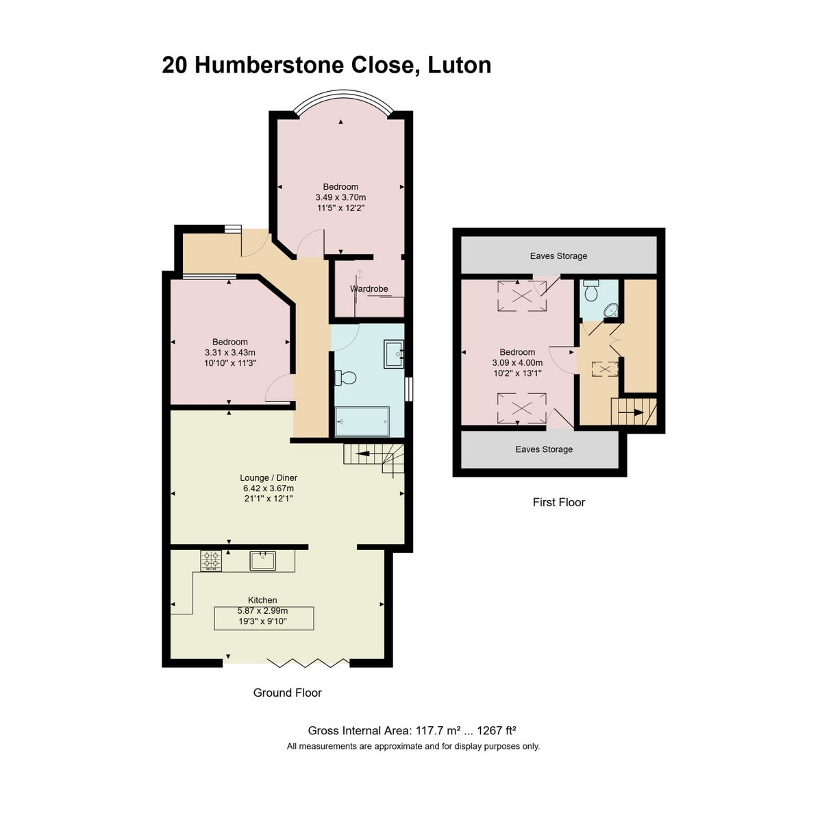 20, Humberstone Close, Luton floorplan
