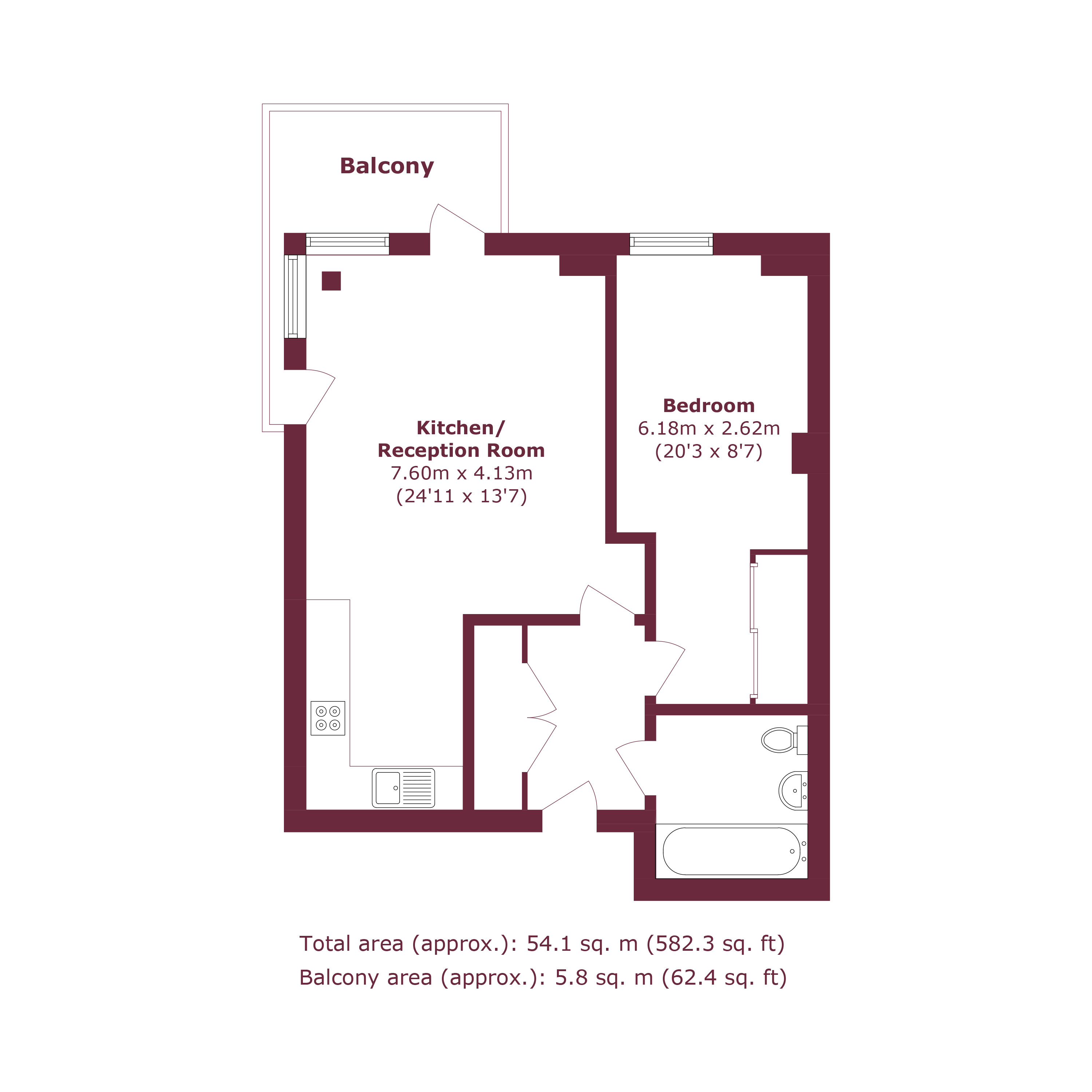 Flat 308, Sirus House, 11, Hemming Street, London floorplan