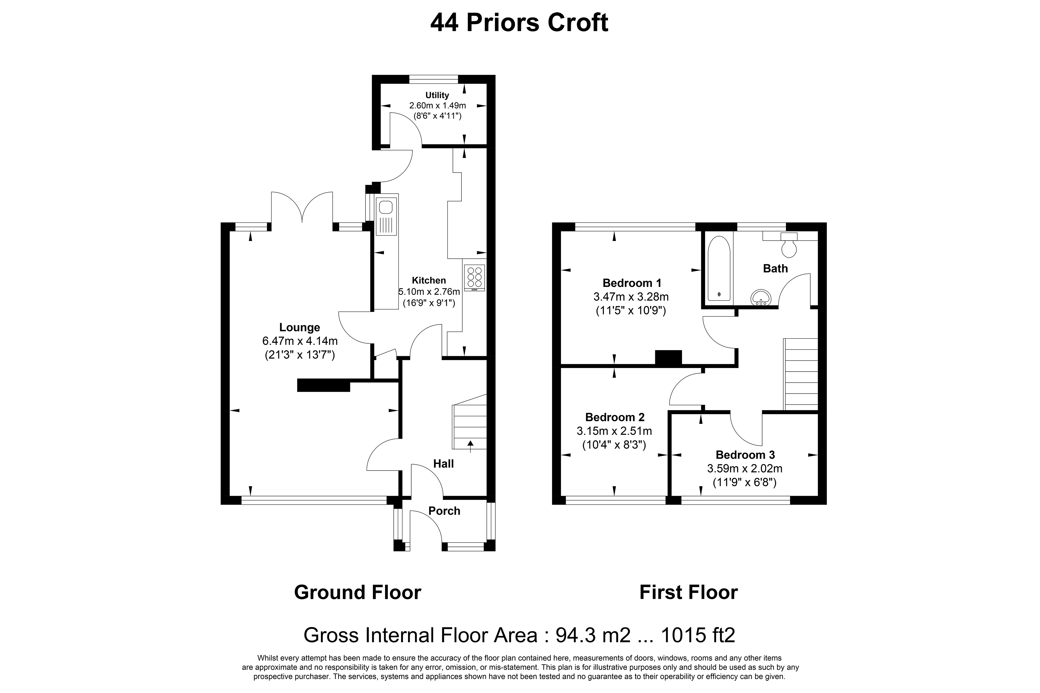 44, Priors Croft, Surrey floorplan