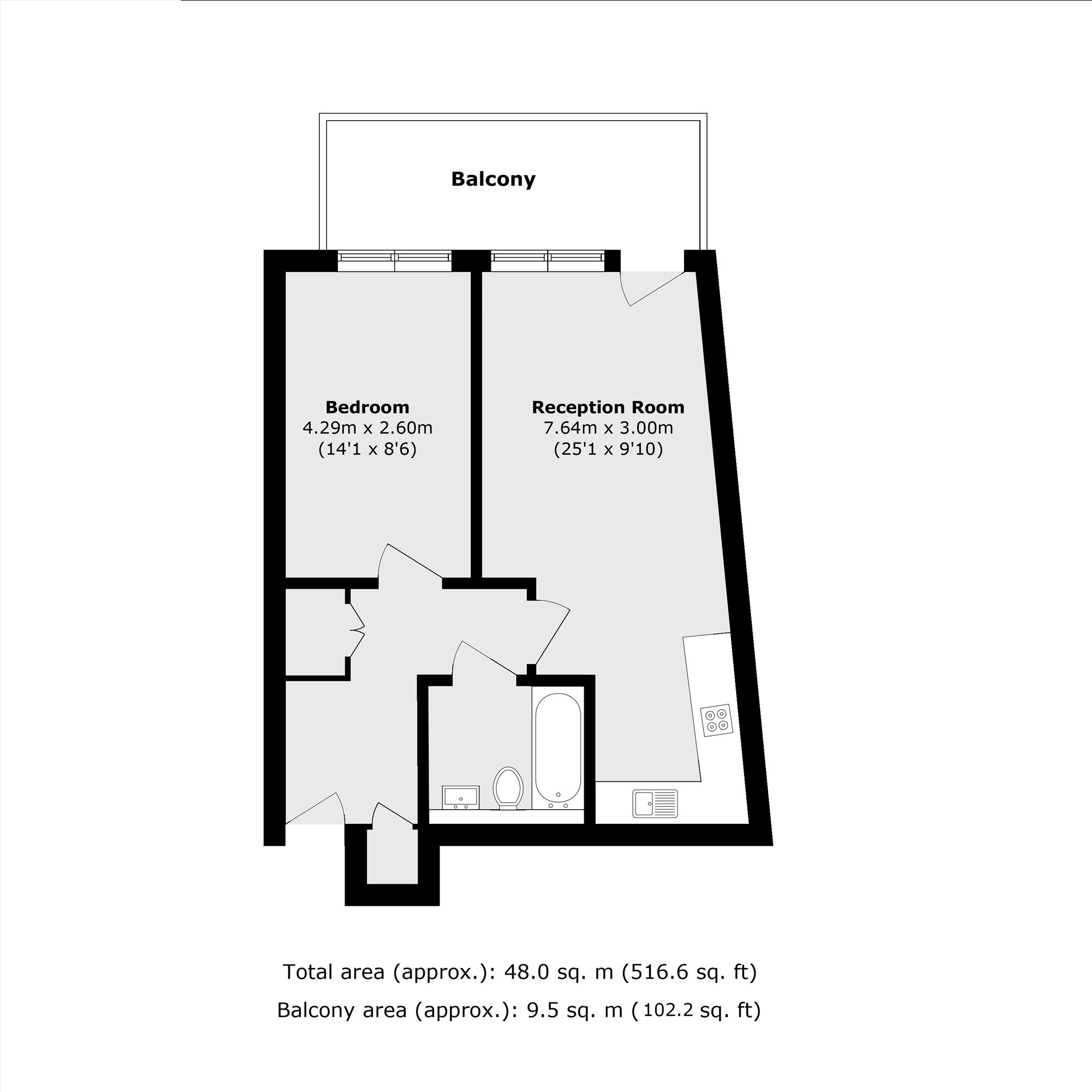 Flat 45, Waterside Heights, 16, Booth Road, London floorplan