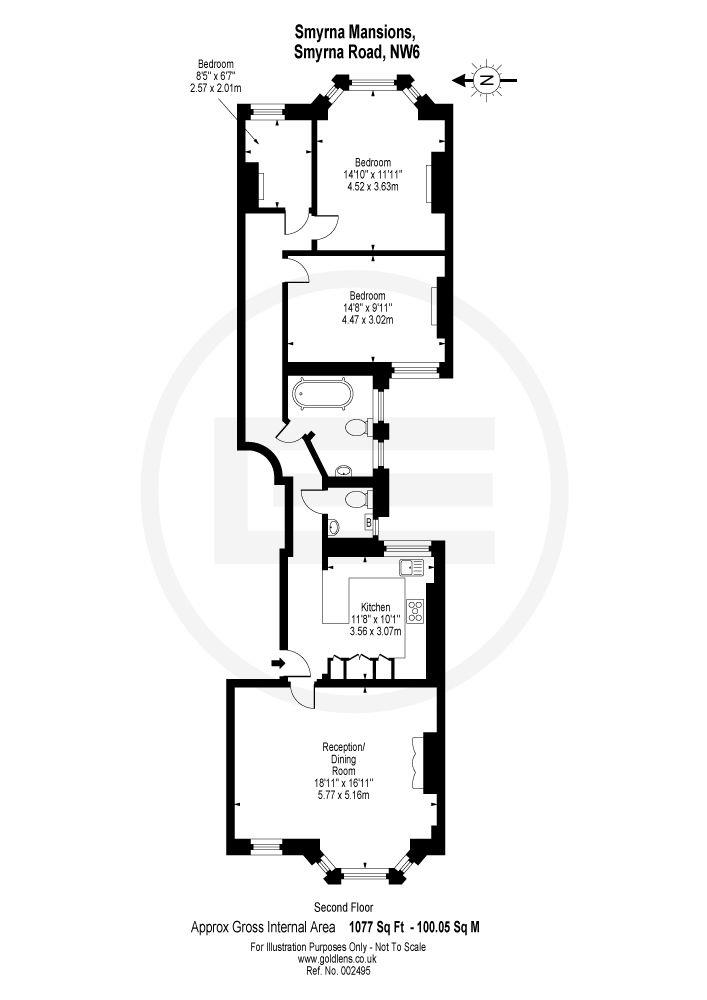 Flat 6, Smyrna Mansions, West Hampstead floorplan