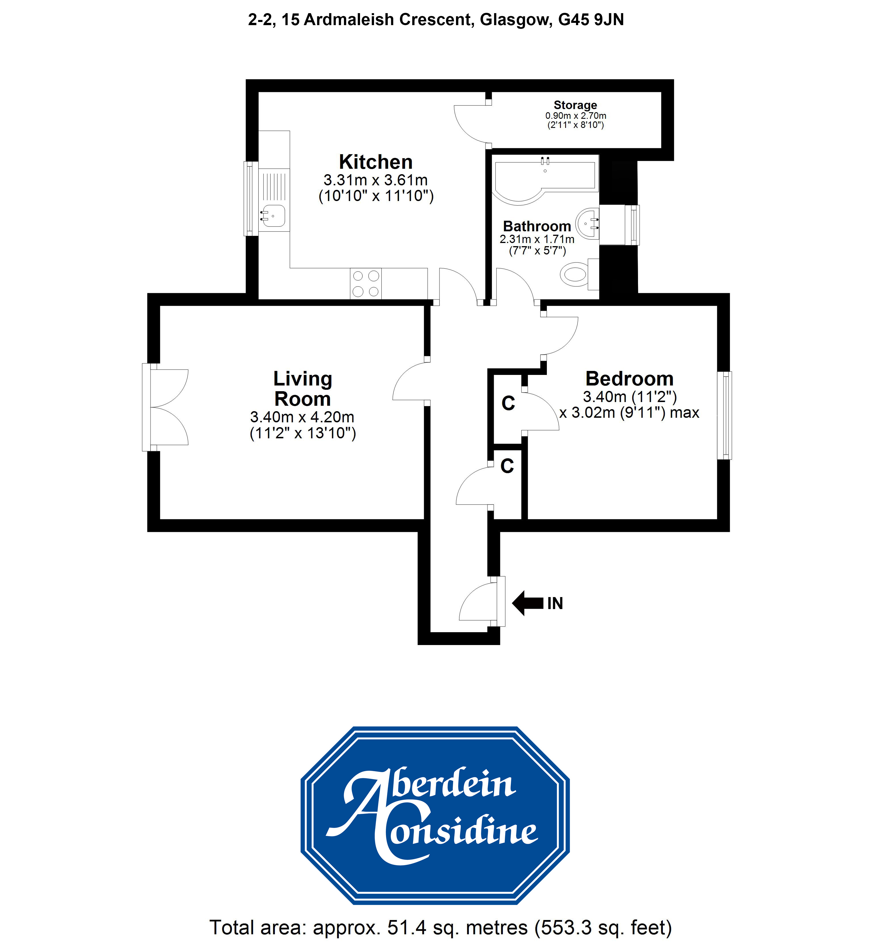 1 Bedrooms Flat for sale in 2/2, Ardmaleish Crescent, Castlemilk, Glasgow G45