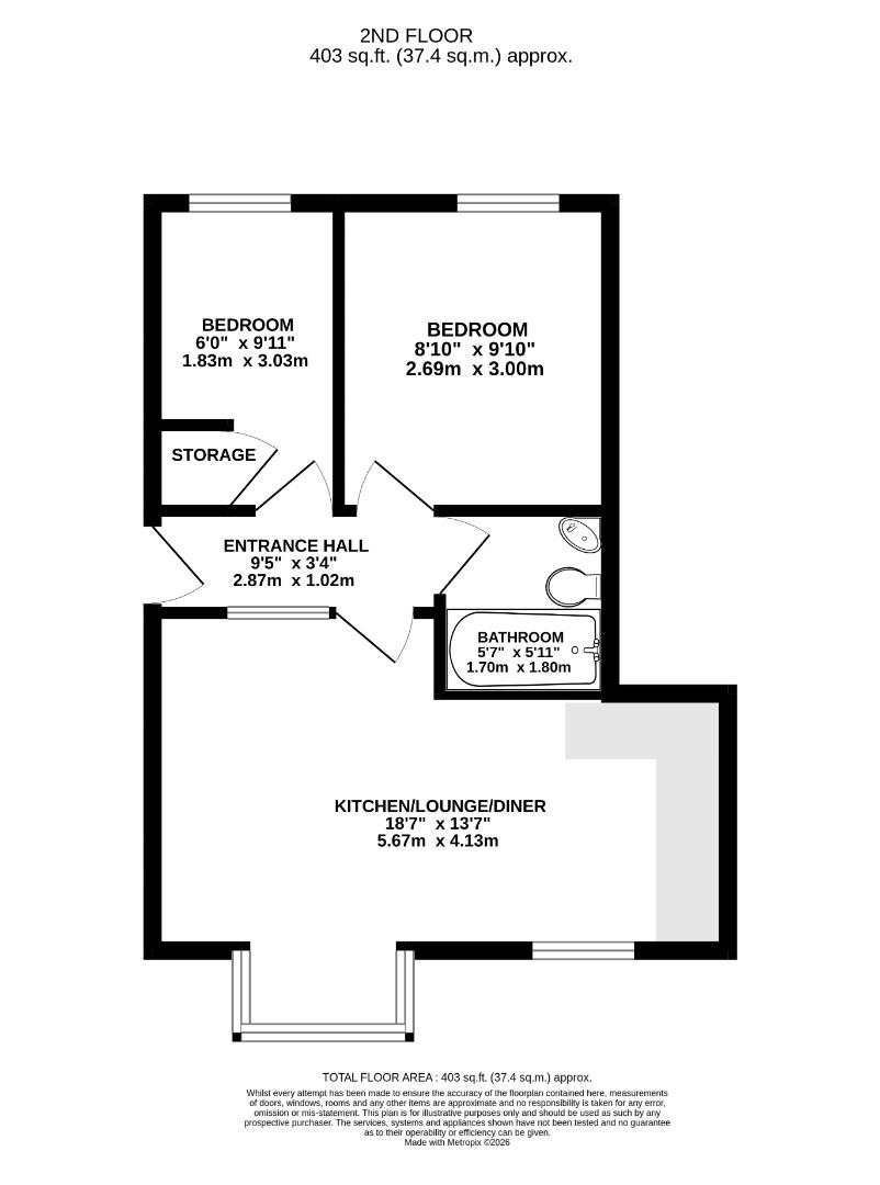 Flat 14, 26, Wellington Court, Waterloo Road, Havant floorplan
