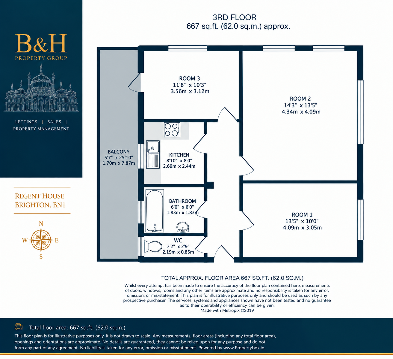 Flat 3C, Regent House, Princes Place floorplan
