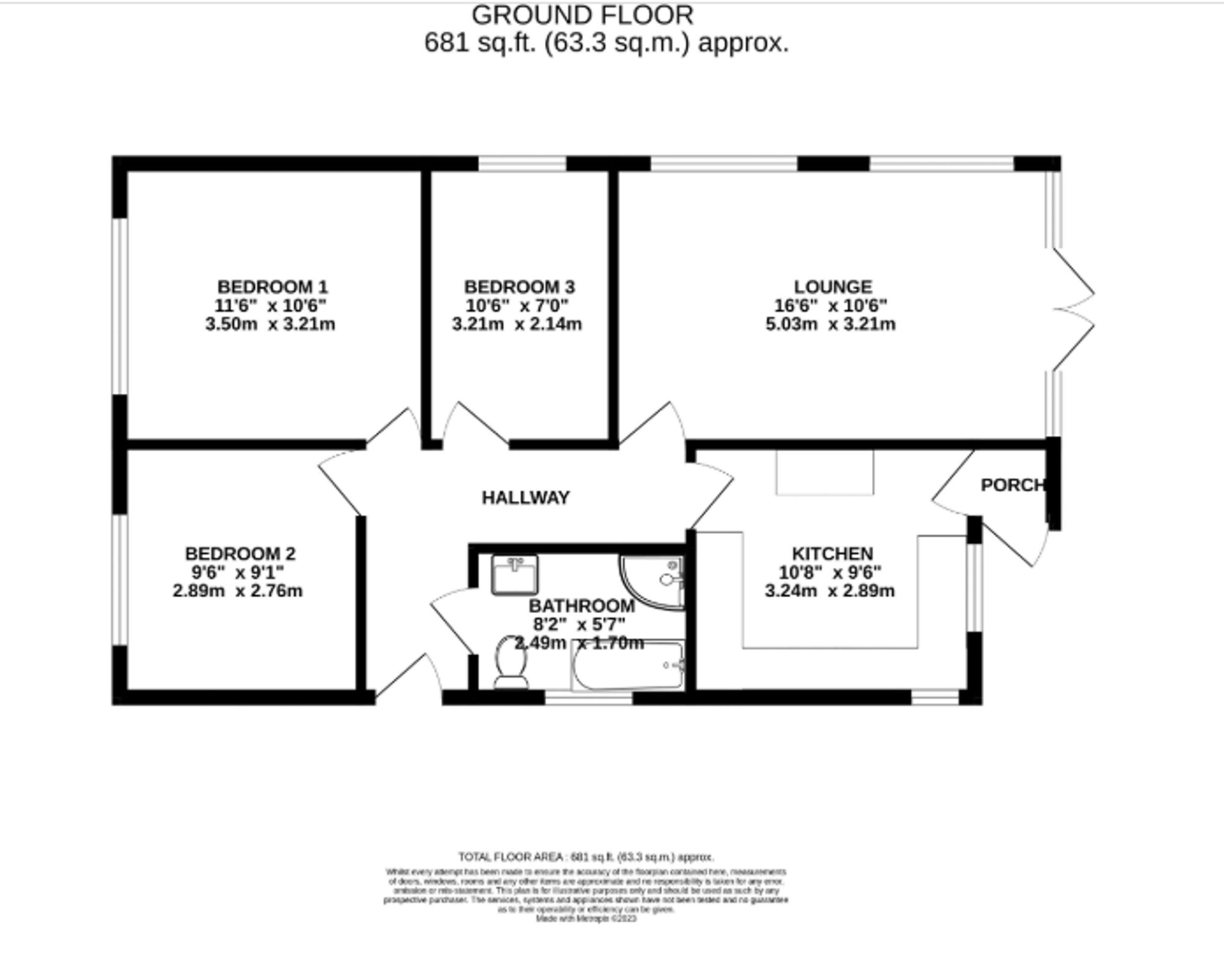 71 Woodbury Avenue, Bournemouth floorplan