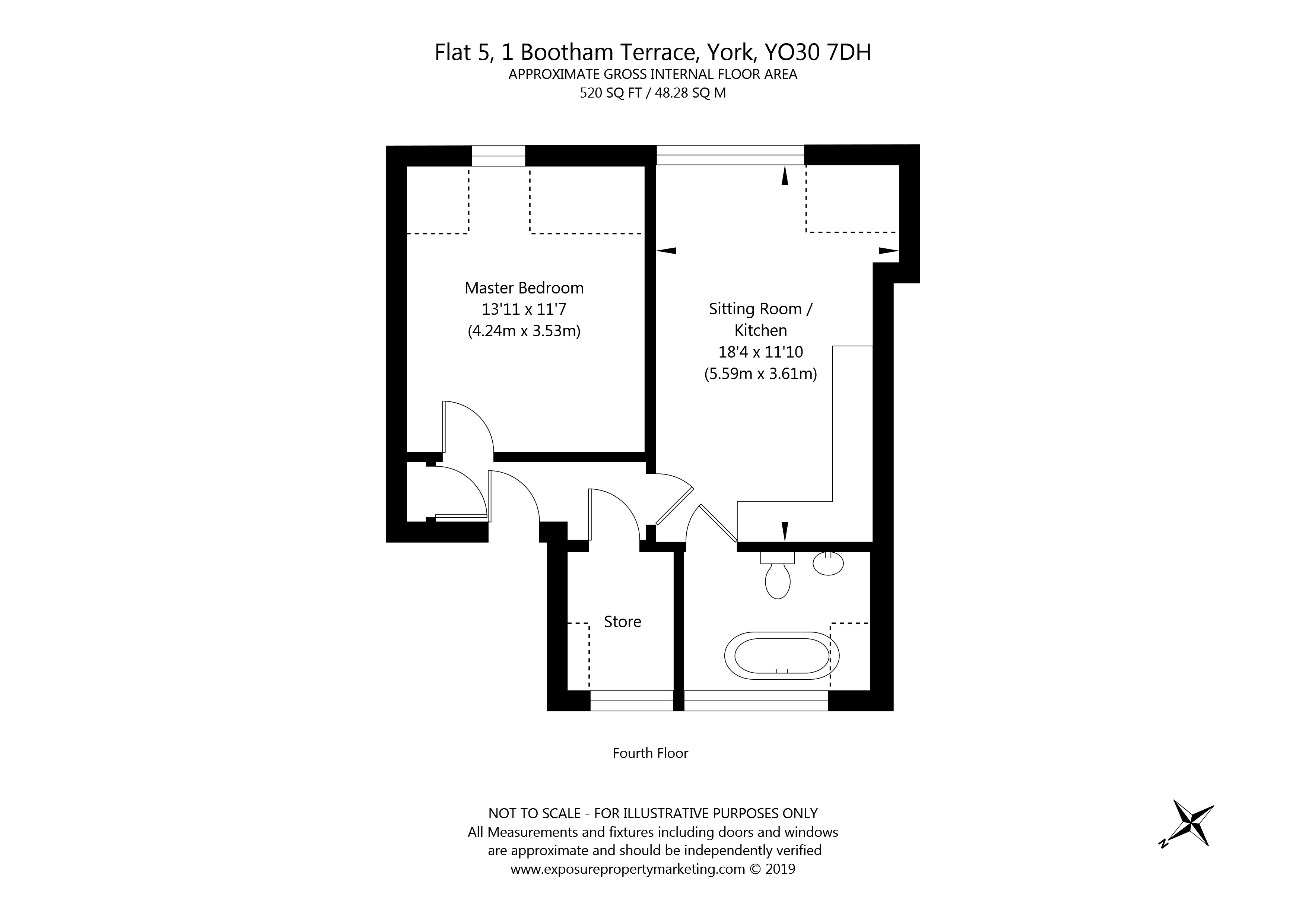 Bootham Terrace, York, North Yorkshire YO30, 1 bedroom flat for sale