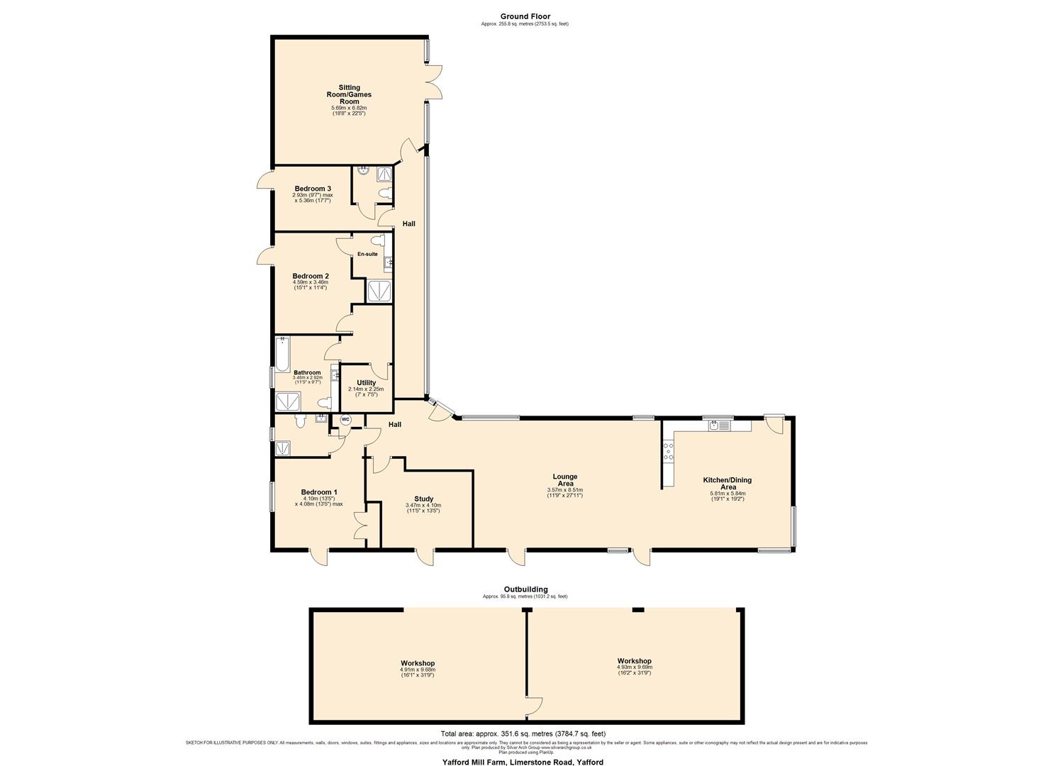 Yafford Mill Farm, Yafford, Newport floorplan
