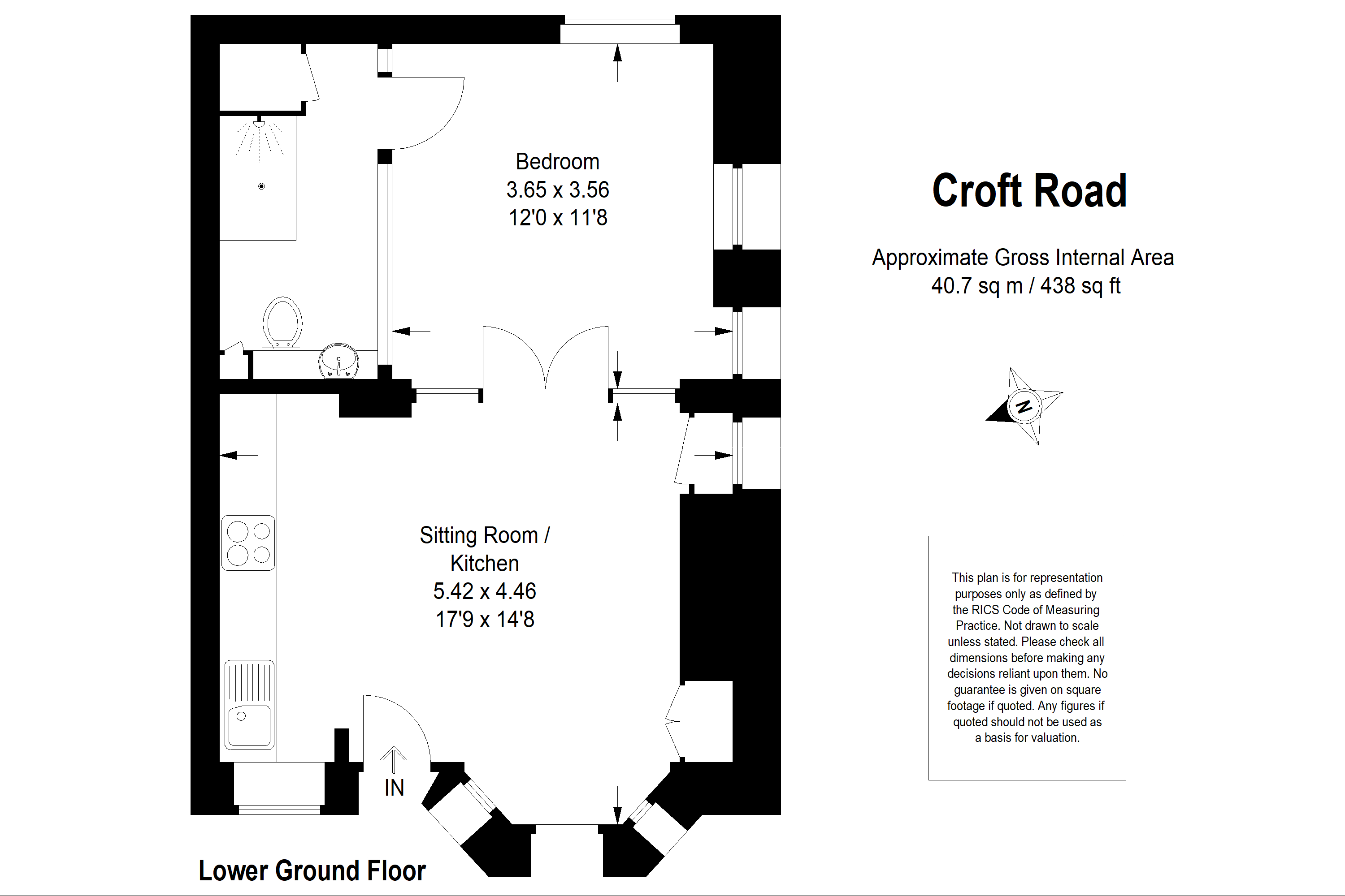 Flat 1, 11 Croft Road, Croft Road, Godalming floorplan