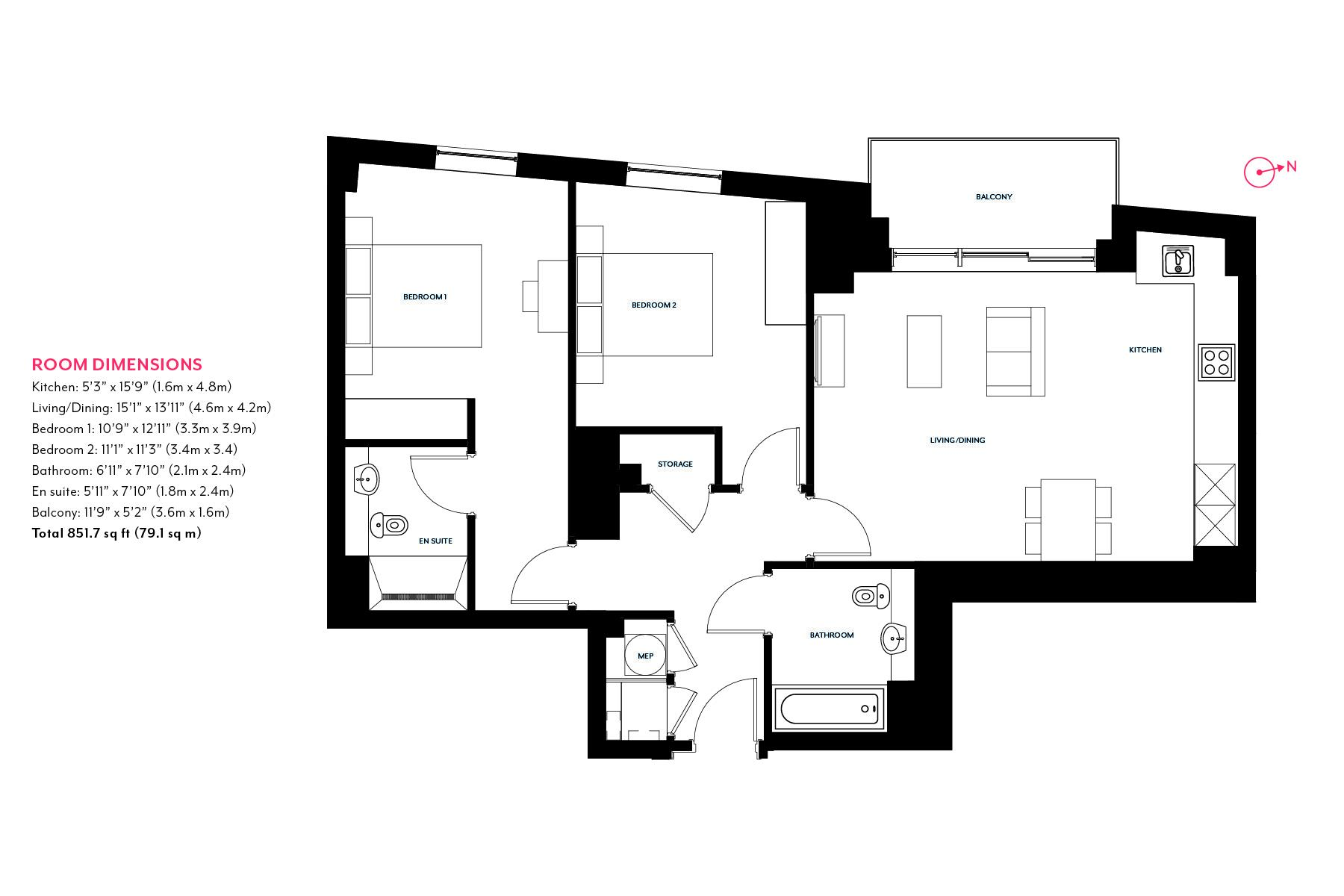 2 Bedrooms Flat to rent in Haydn Tower, Nine Elms Point, Vauxhall SW8