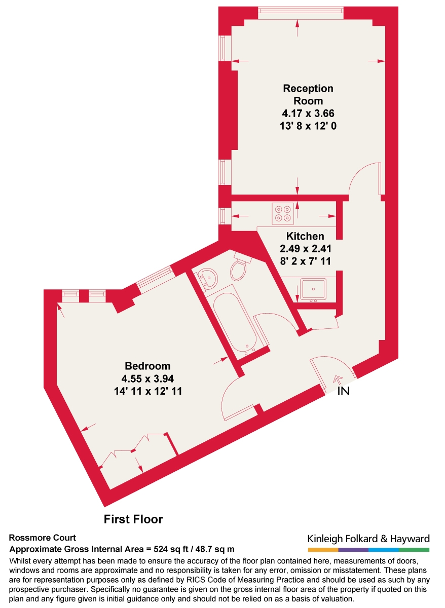 Flat 3 Rossmore Court,, Park Road, London floorplan