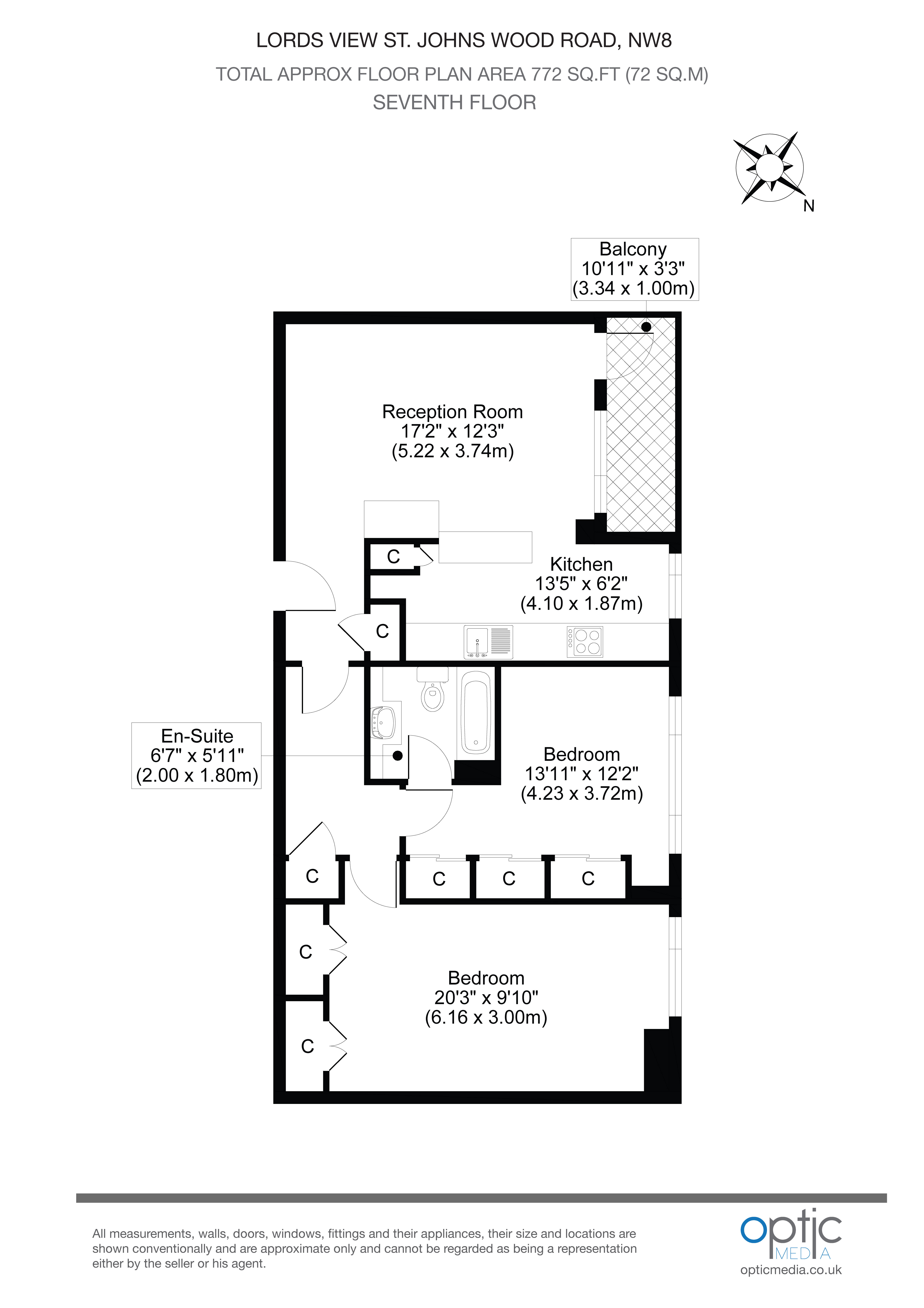 108 Lords View, St. Johns Wood Road, Lisson Grove floorplan