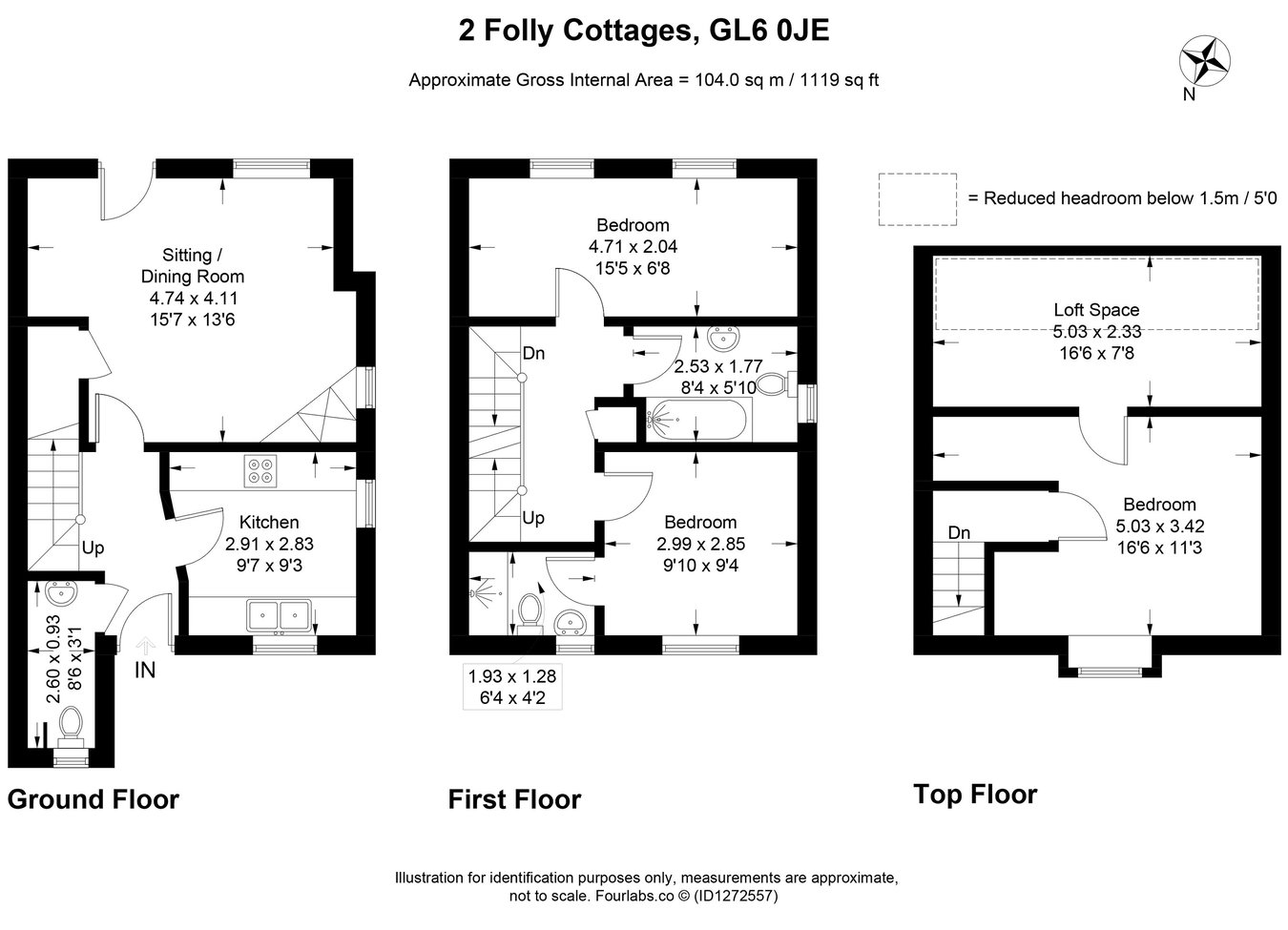 2, Folly Cottages, Nailsworth floorplan