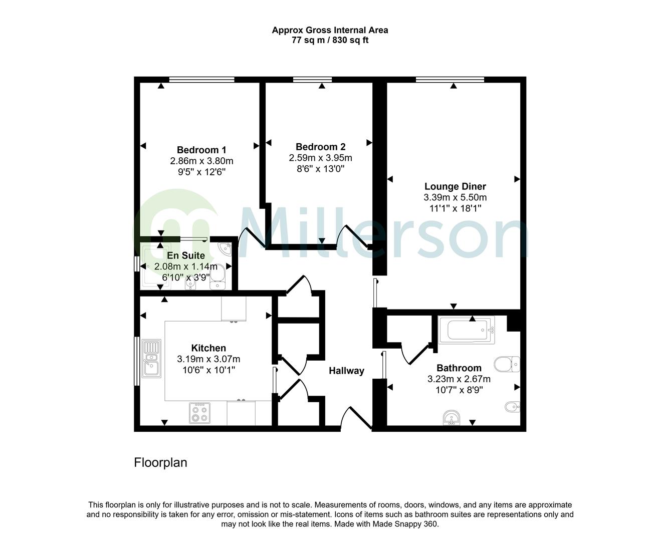 The Sycamores, Flat 40, Trevarthian Road, St. Austell floorplan