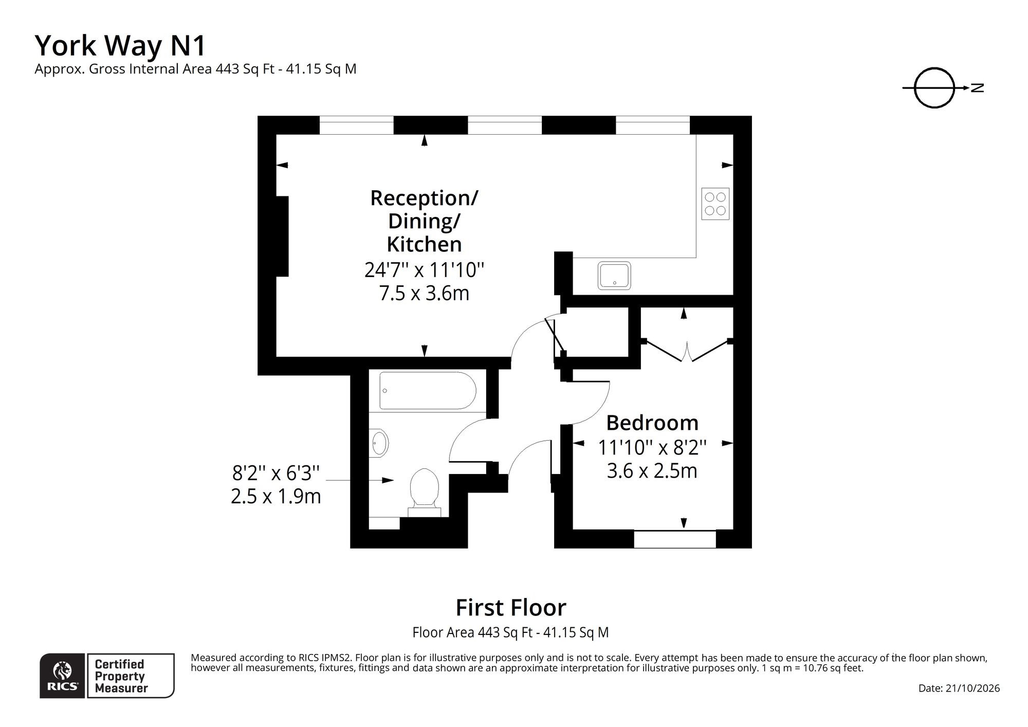 Flat 1, 8A York Way, London floorplan