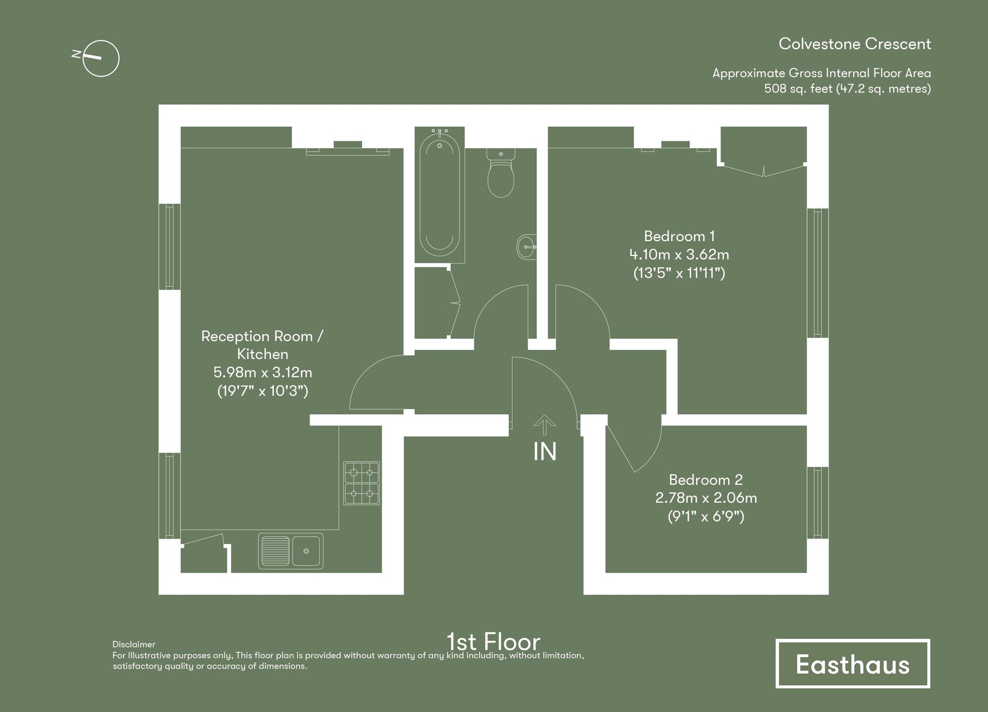 First Floor Flat 104 Colvestone Crescent, London, London floorplan