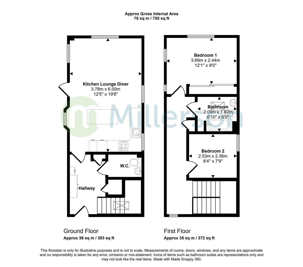 12 The Courtyard, Manor Farm Road, St. Austell floorplan