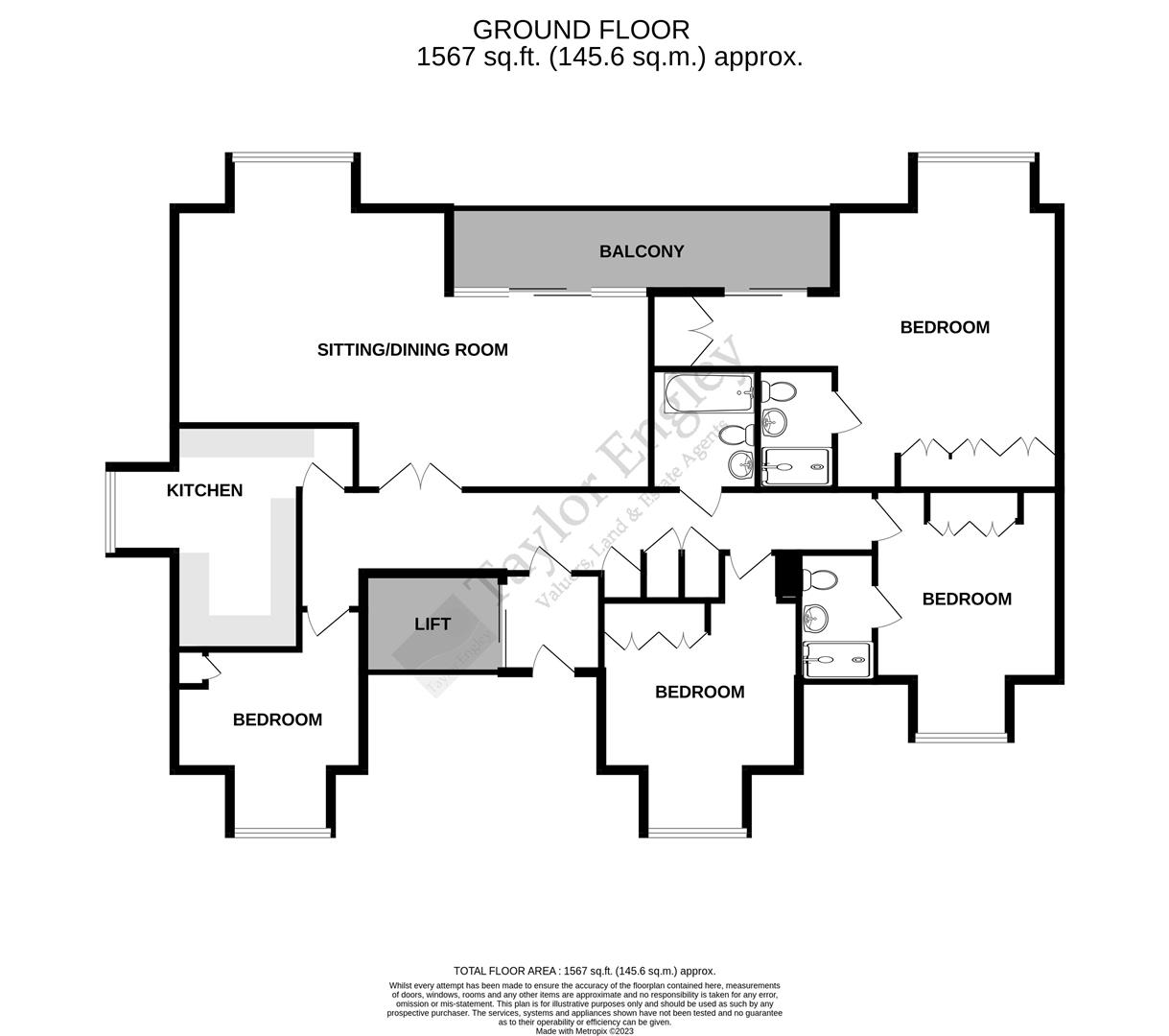 68 Jevington Gardens, Lower Meads, Eastbourne BN21, 4 bedroom flat for