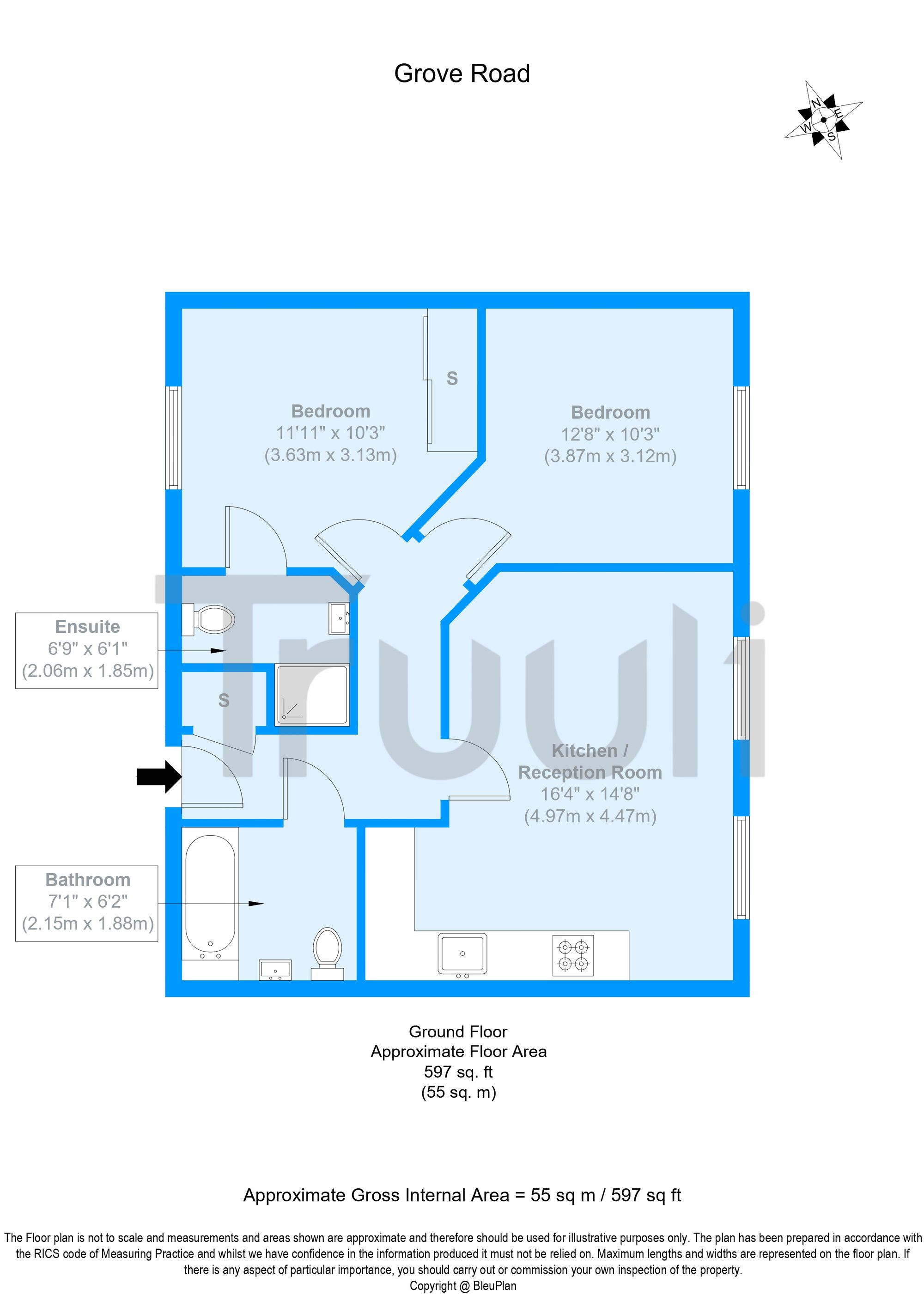 Flat 3, 85 Grove Road, Thornton Heath floorplan