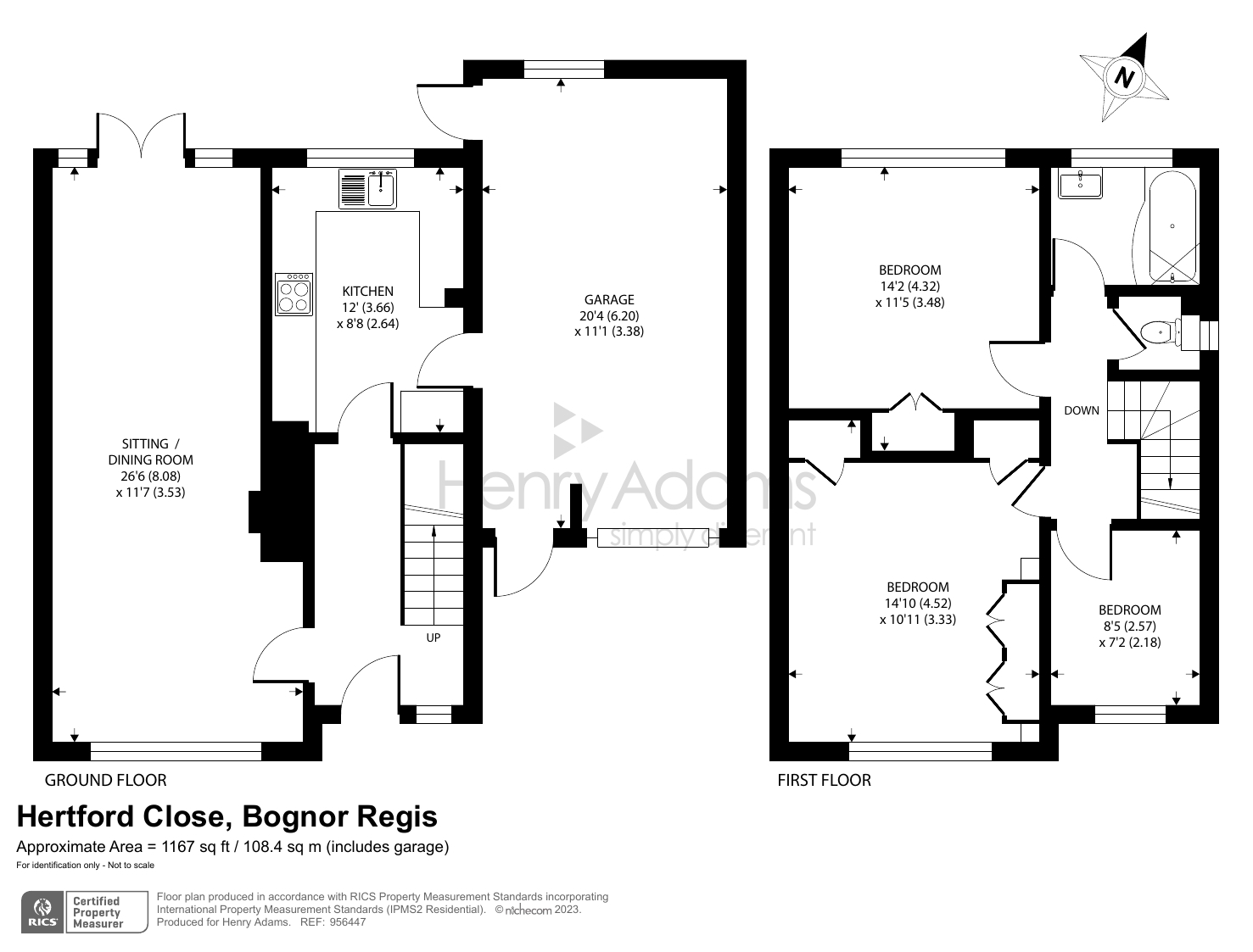 Hertford Close, West Meads, Bognor Regis, West Sussex PO21, 3 bedroom