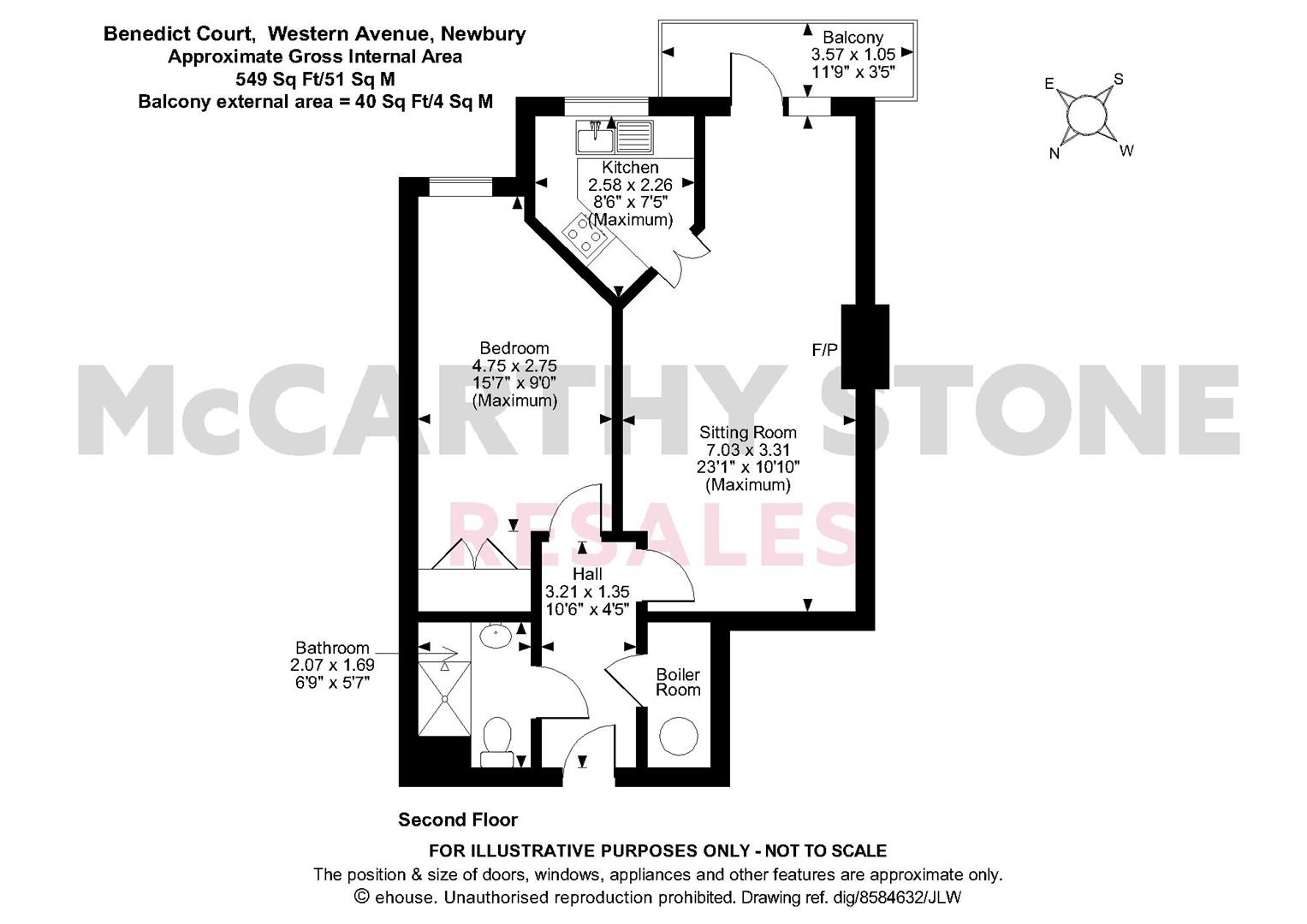 56 Benedict Court, Western Avenue, Newbury floorplan