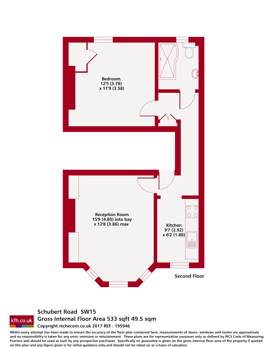 Flat 3, 36, Schubert Road, London floorplan
