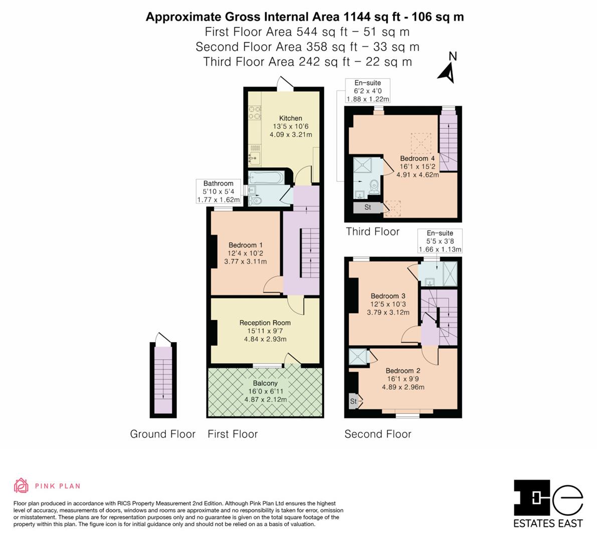 First & Second Floor Flat, 217a, Forest Road, London floorplan