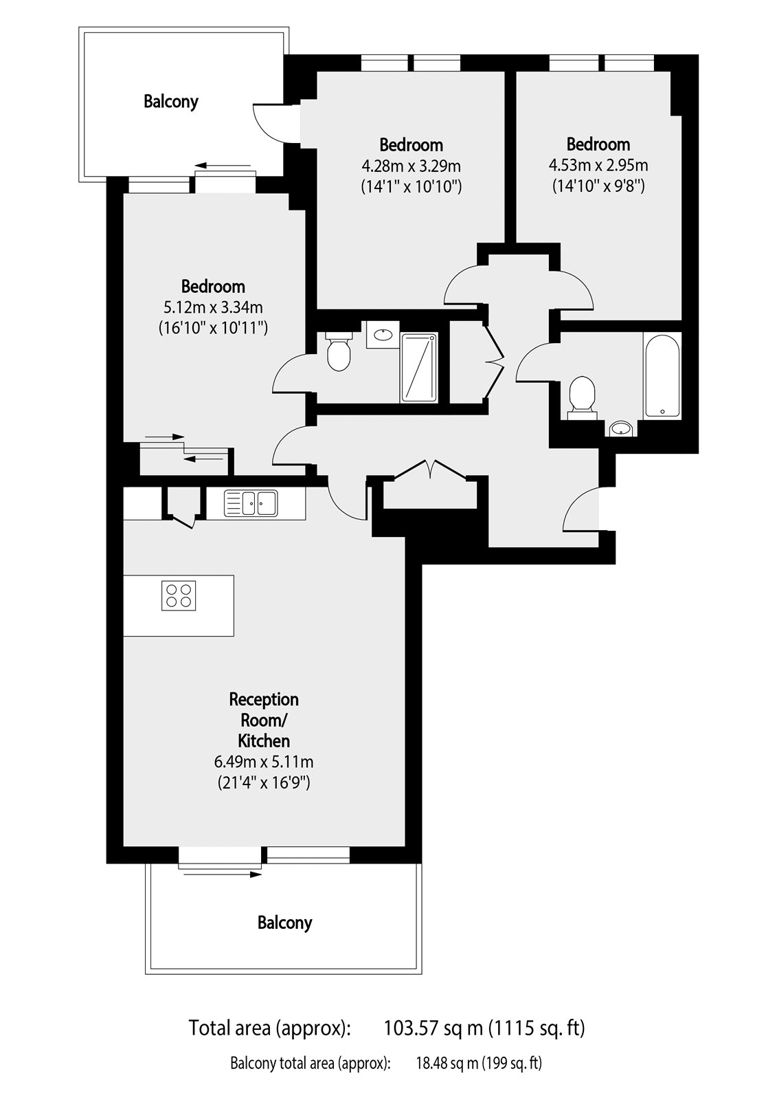 Flat 16, Quassia House, 36, Thonrey Close, London floorplan
