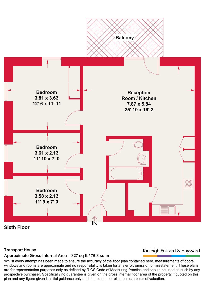 602 Transport House, 48, New Road, London floorplan
