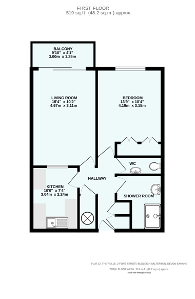 12 The Rolle, 2, Fore Street, Devon floorplan