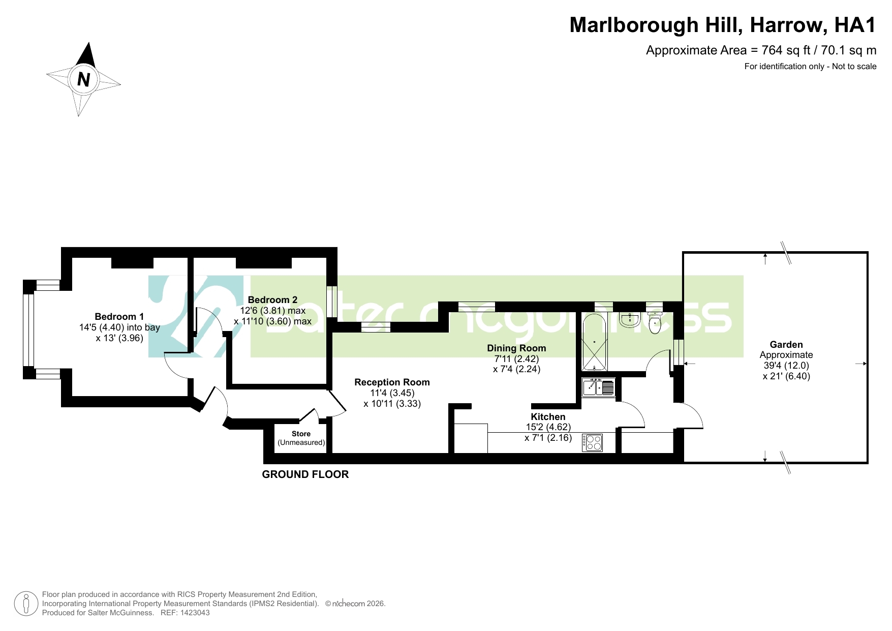 Ground Floor Flat 44, Marlbourough Hill, Harrow floorplan
