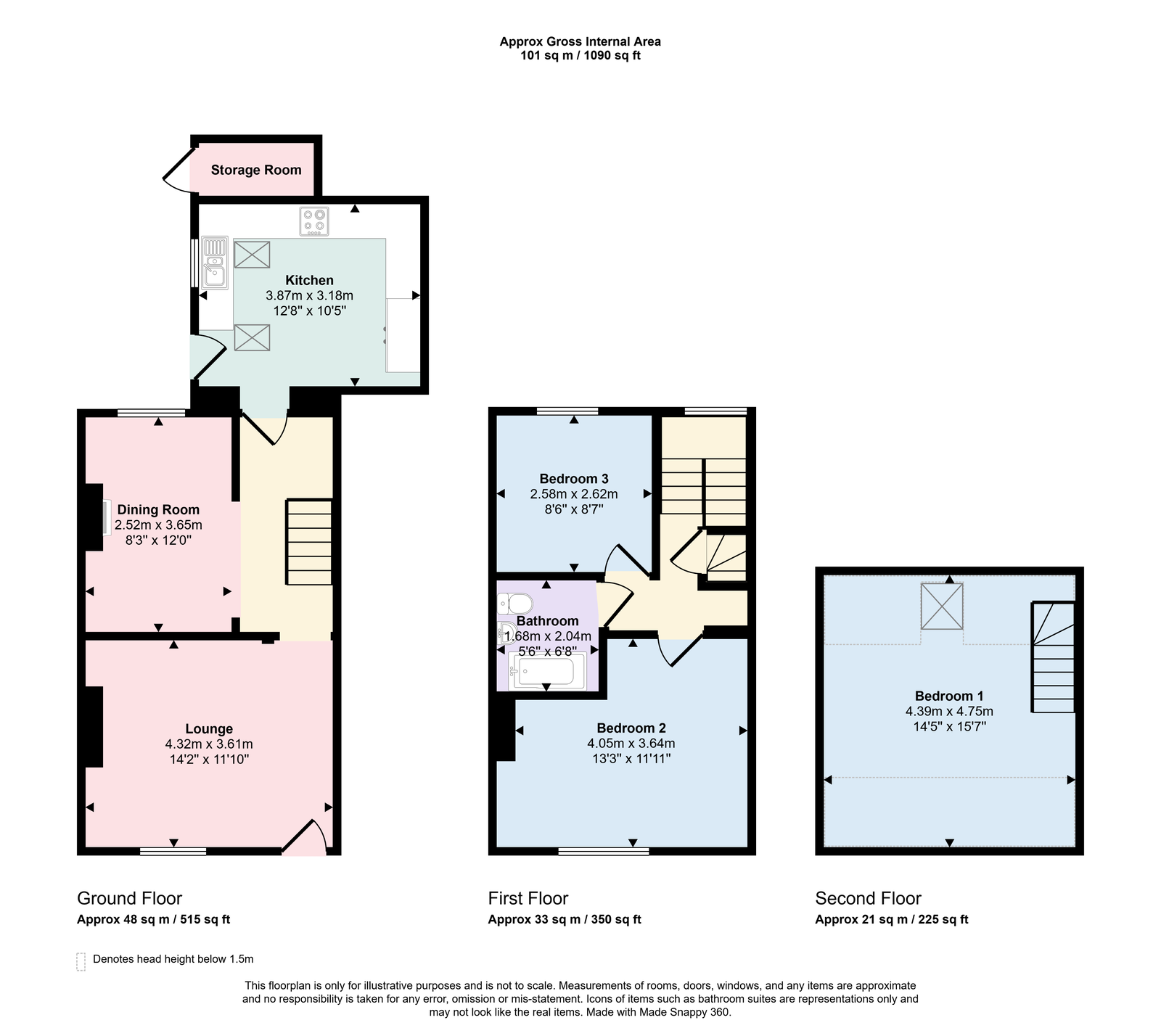 1, Carlton Road, Workington floorplan