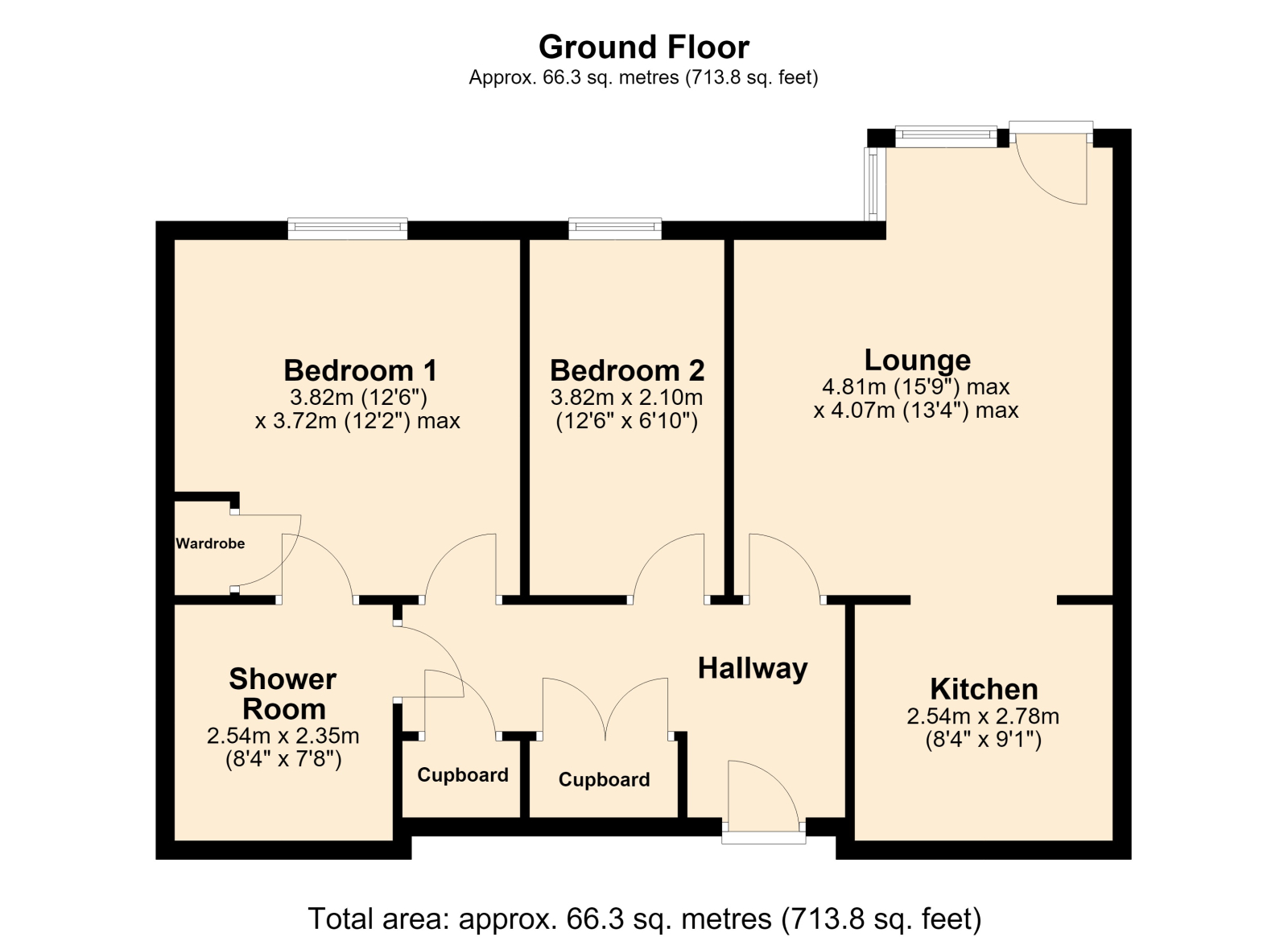 Flat 2, Marina Court, Trafalgar Road, TEWKESBURY floorplan