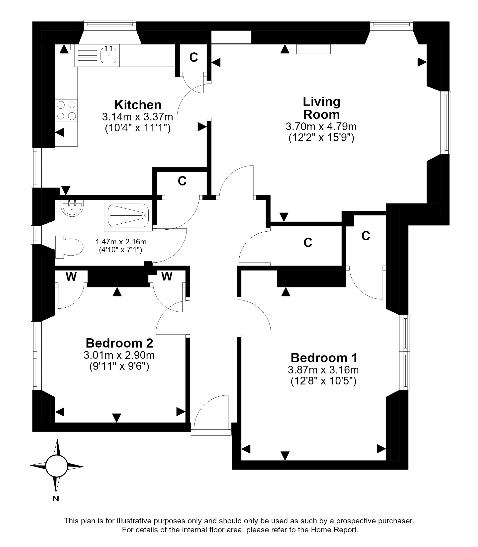 2/2, Northfield Avenue, Northfield, Edinburgh floorplan