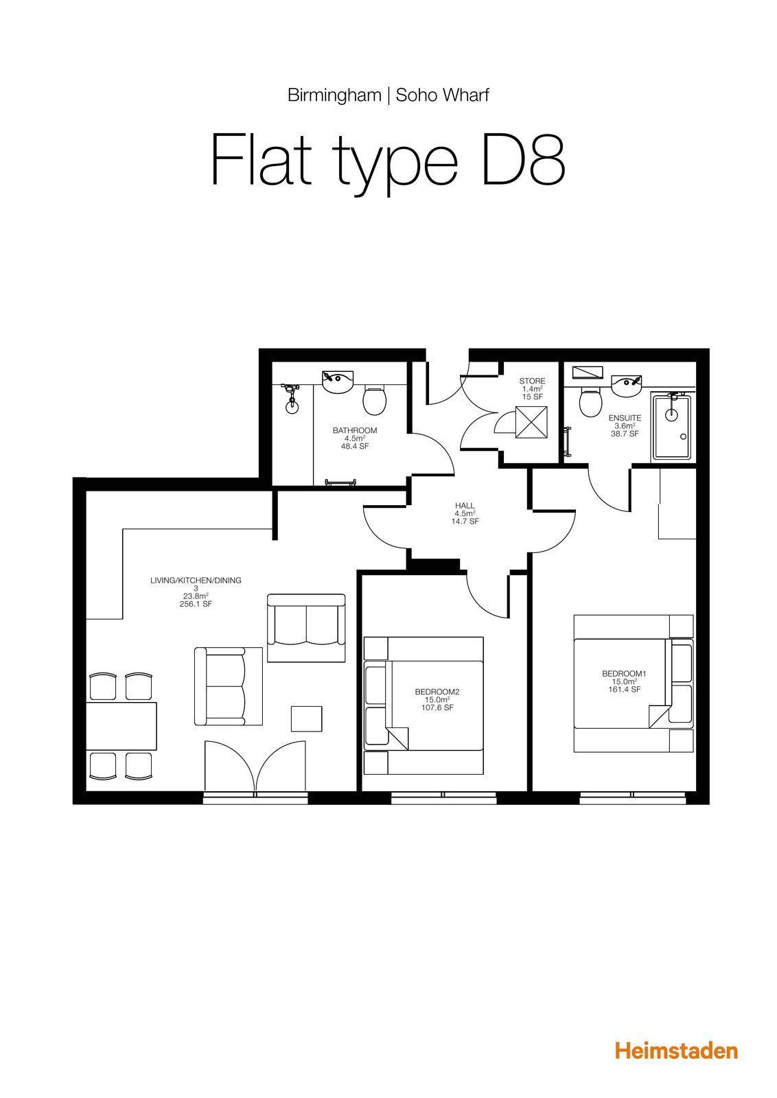 Apartment 1206, 61 Hooper Street, Soho Wharf, Birmingham floorplan