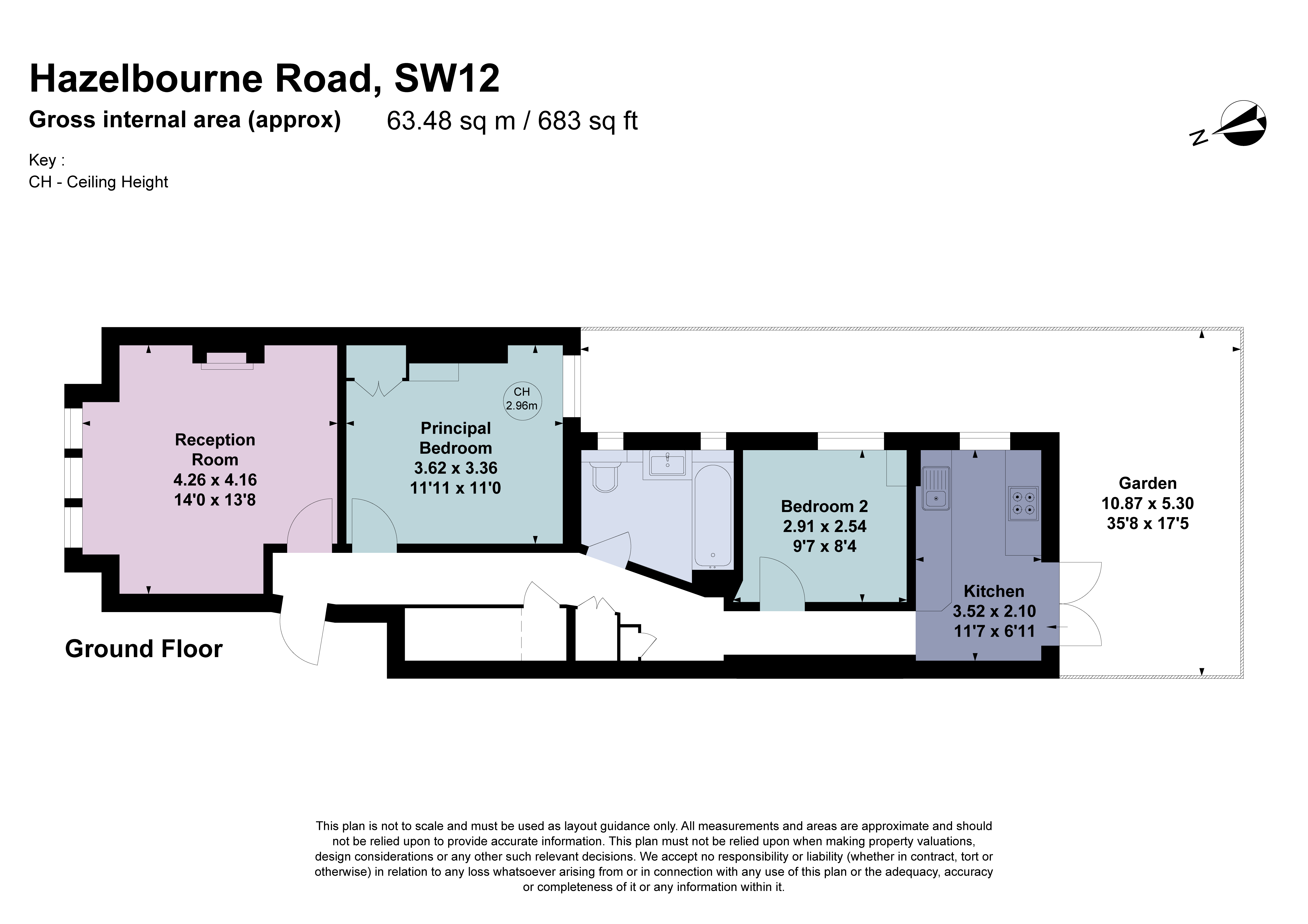 Ground Floor Flat, 36, Hazelbourne Road, London floorplan