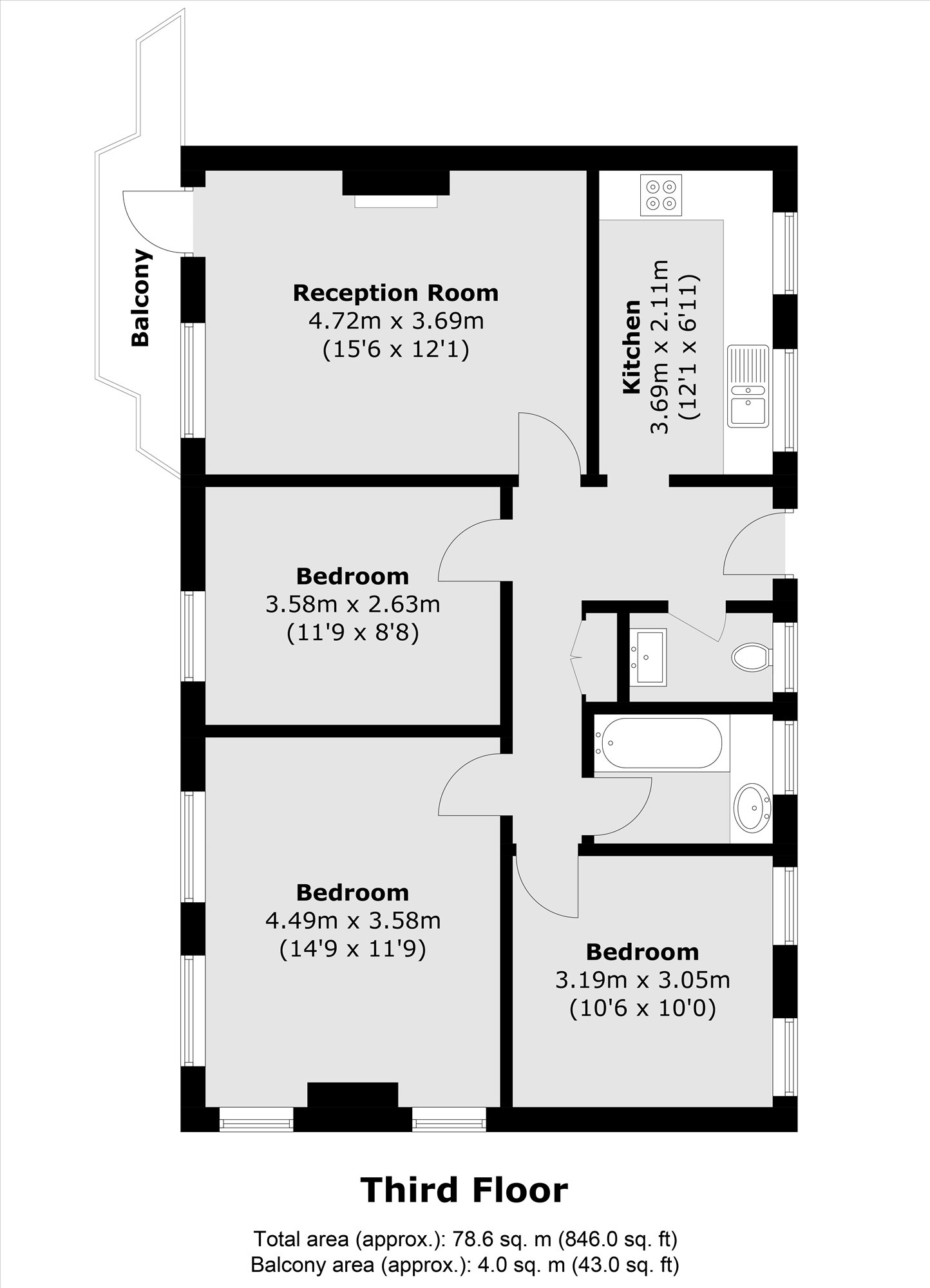 Flat 24, Gordon House, Western Avenue, London floorplan
