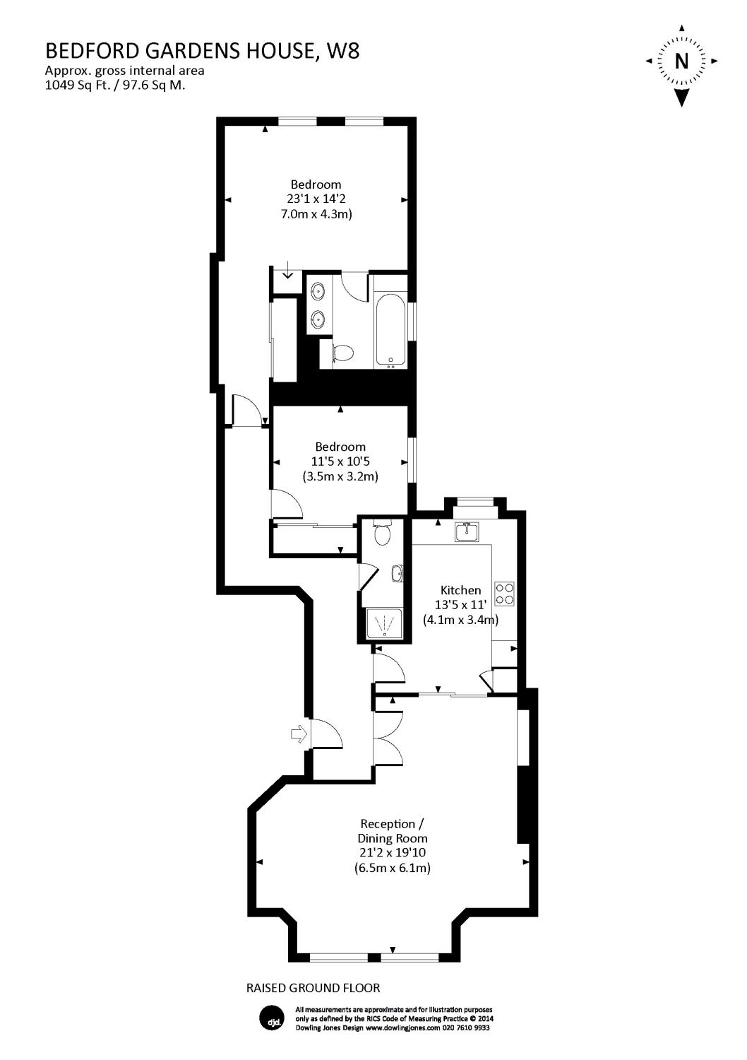 2 Bedrooms Flat to rent in Bedford Gardens, 13 Bedford Gardens, London W8