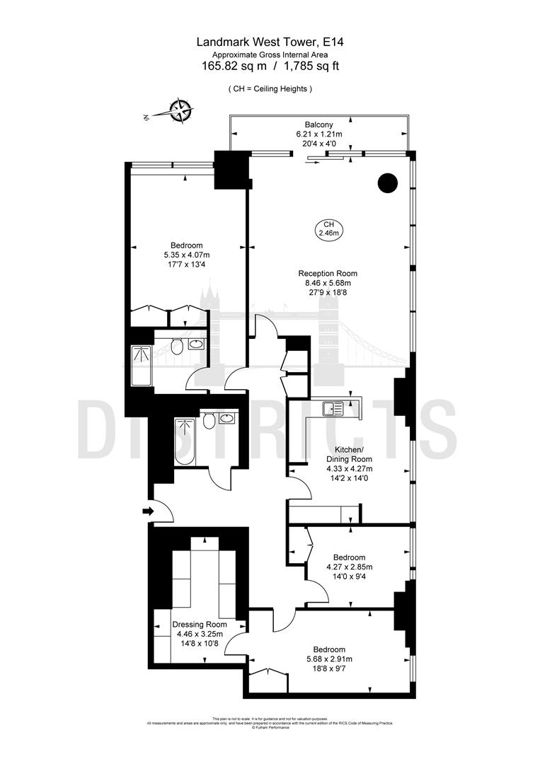 Flat 2002, 22, Landmark West Tower, Marsh Wall, London floorplan