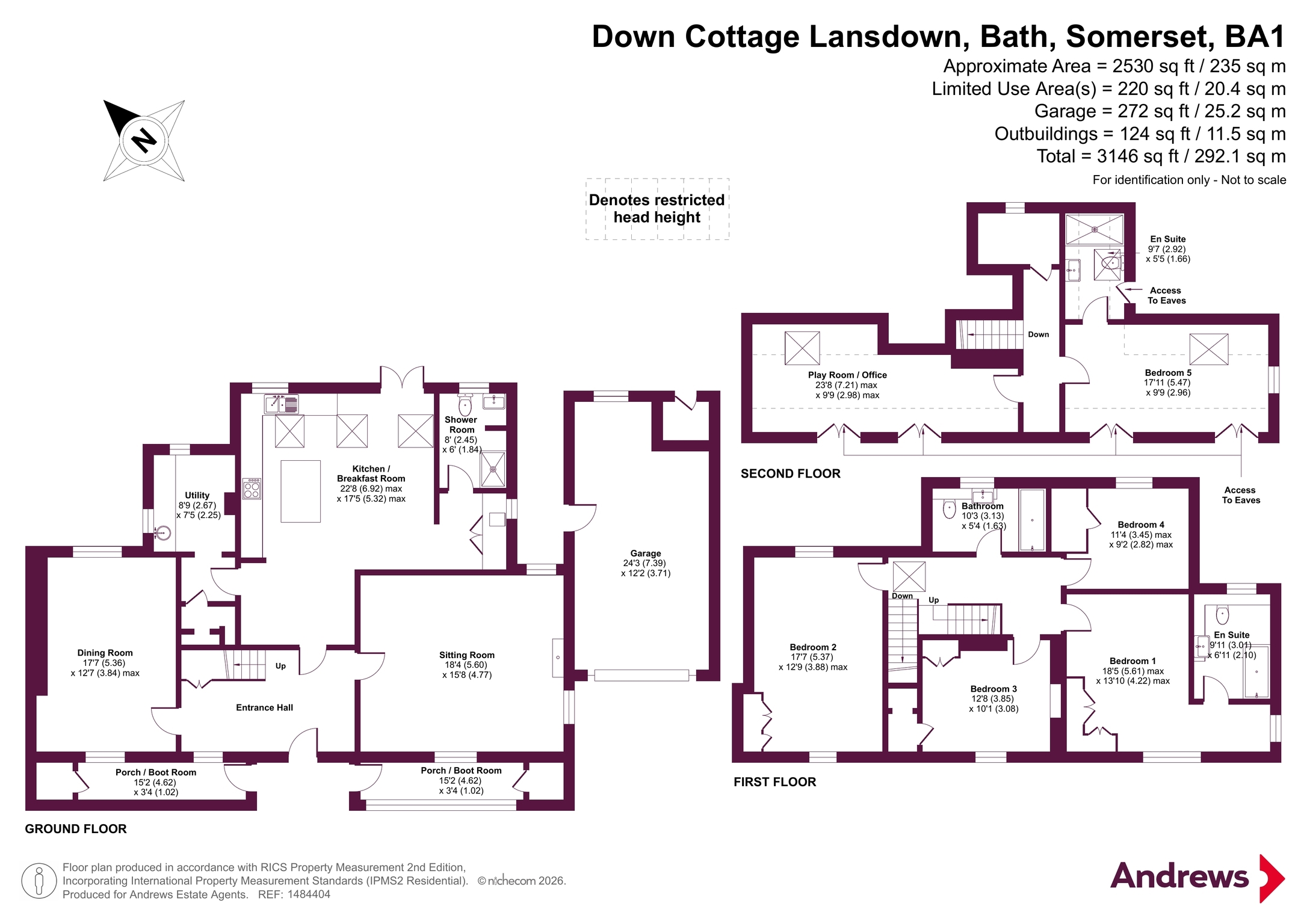 Down Cottage,, Lansdown, Somerset floorplan