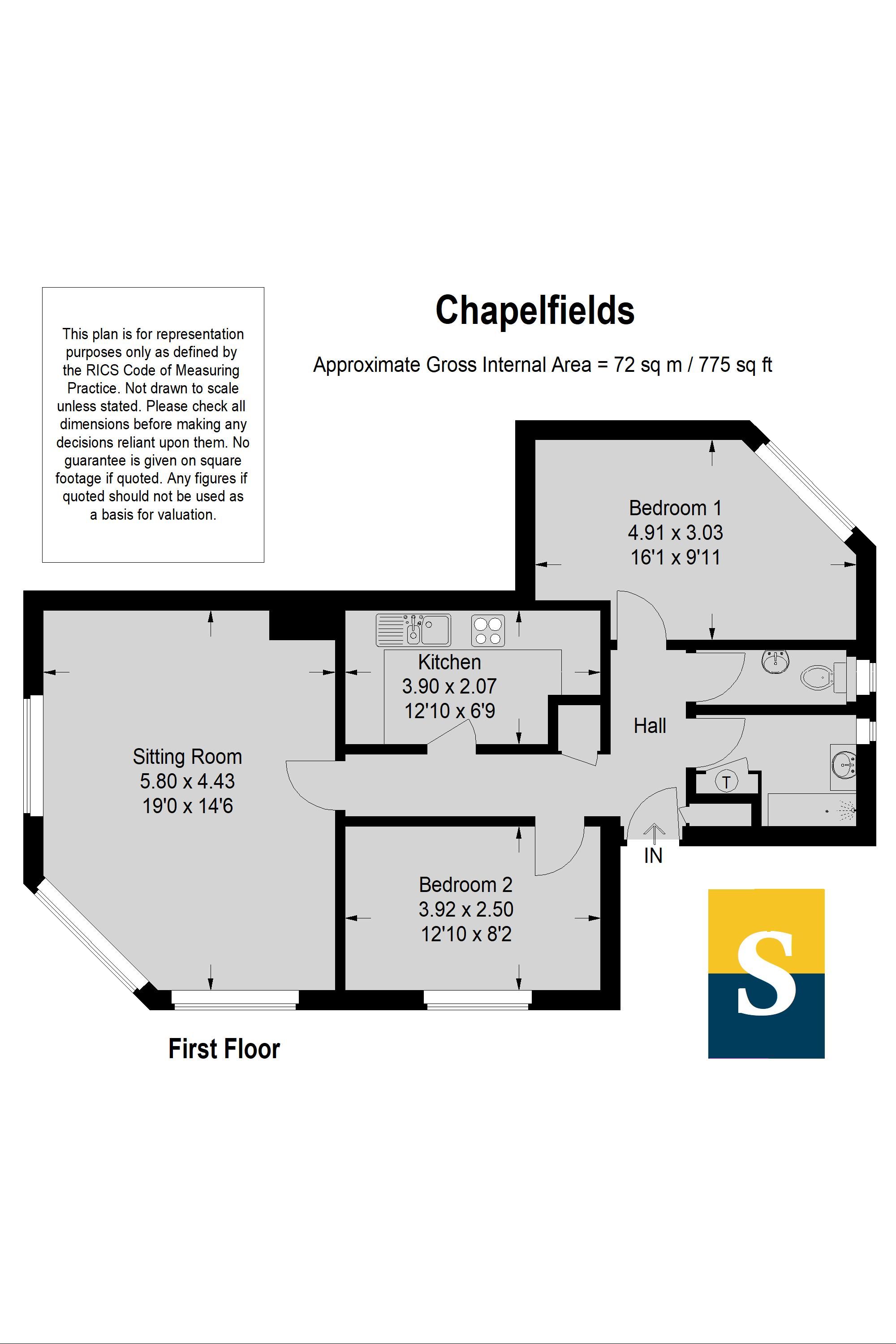 19 Chapel Fields Charterhouse Road, Godalming floorplan