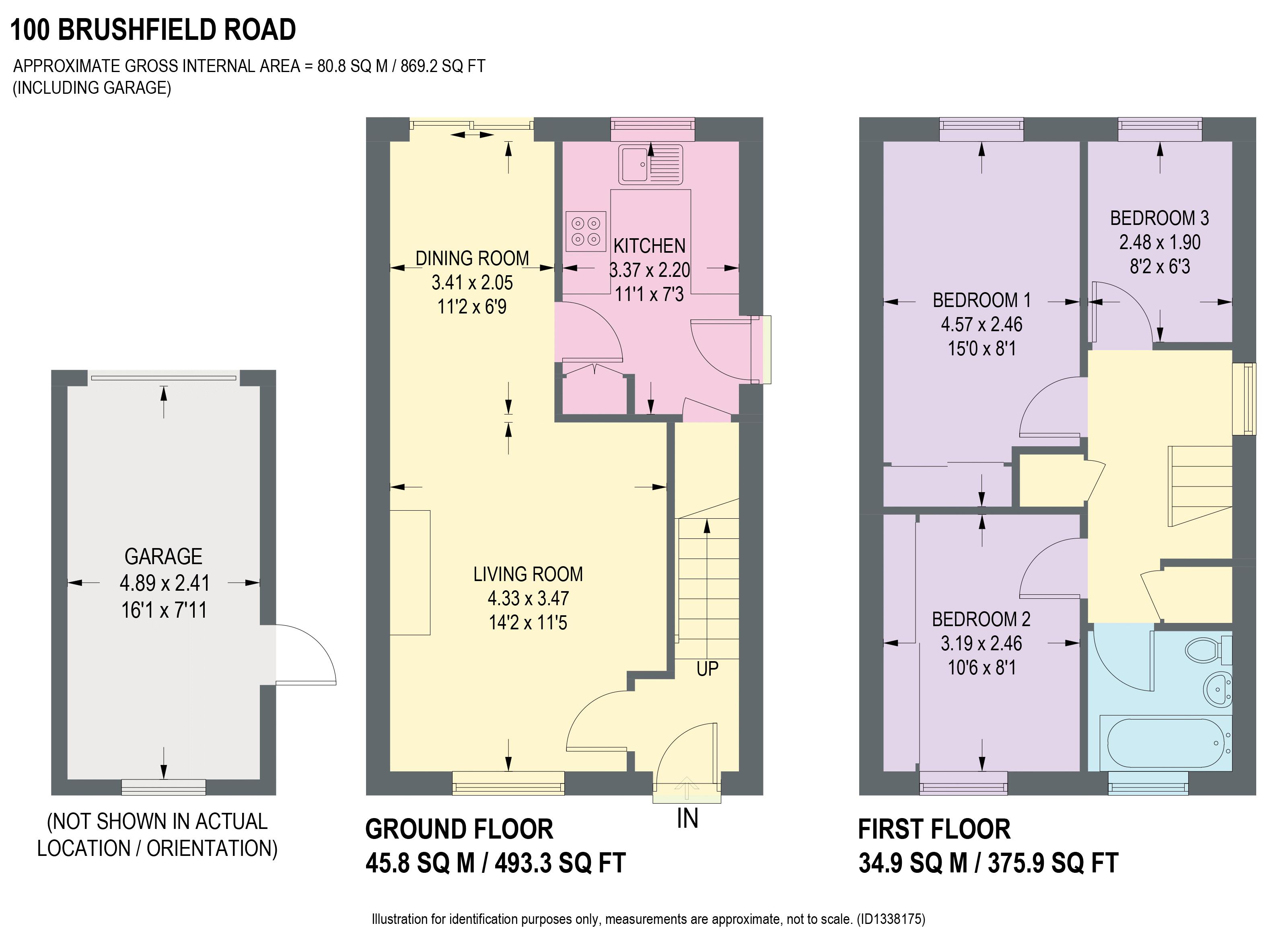 100, Brushfield Road, Chesterfield floorplan