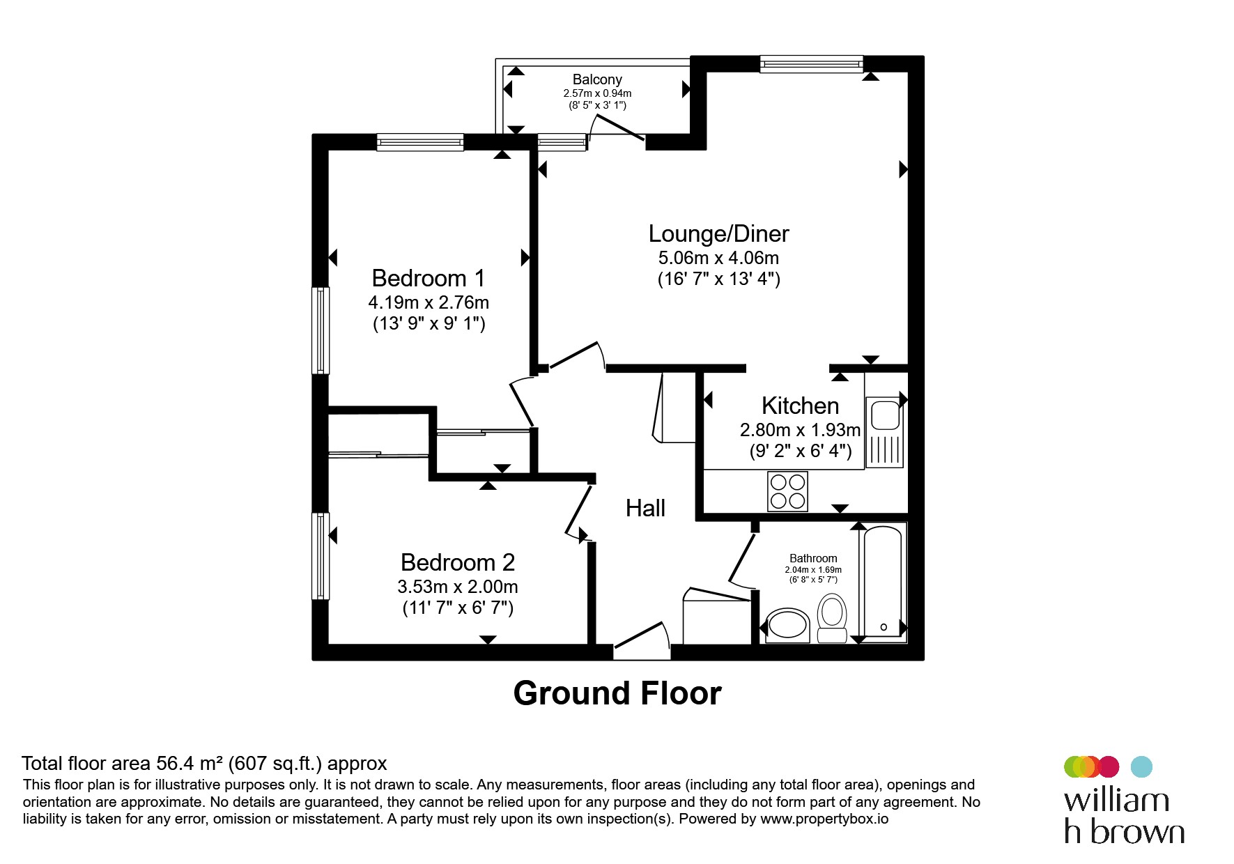 Flat 36, Edwards Court, Turners Hill, Waltham Cross floorplan