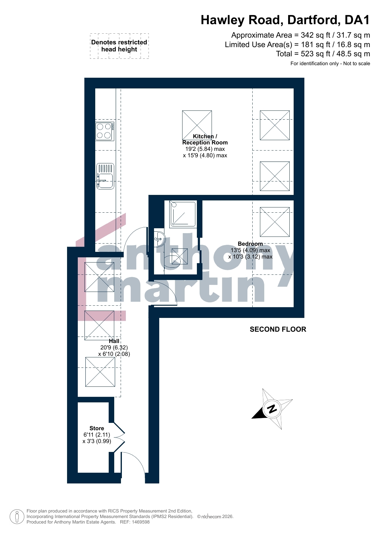 Flat 5 Wilmington Place, 165-173, Hawley Road, Dartford floorplan