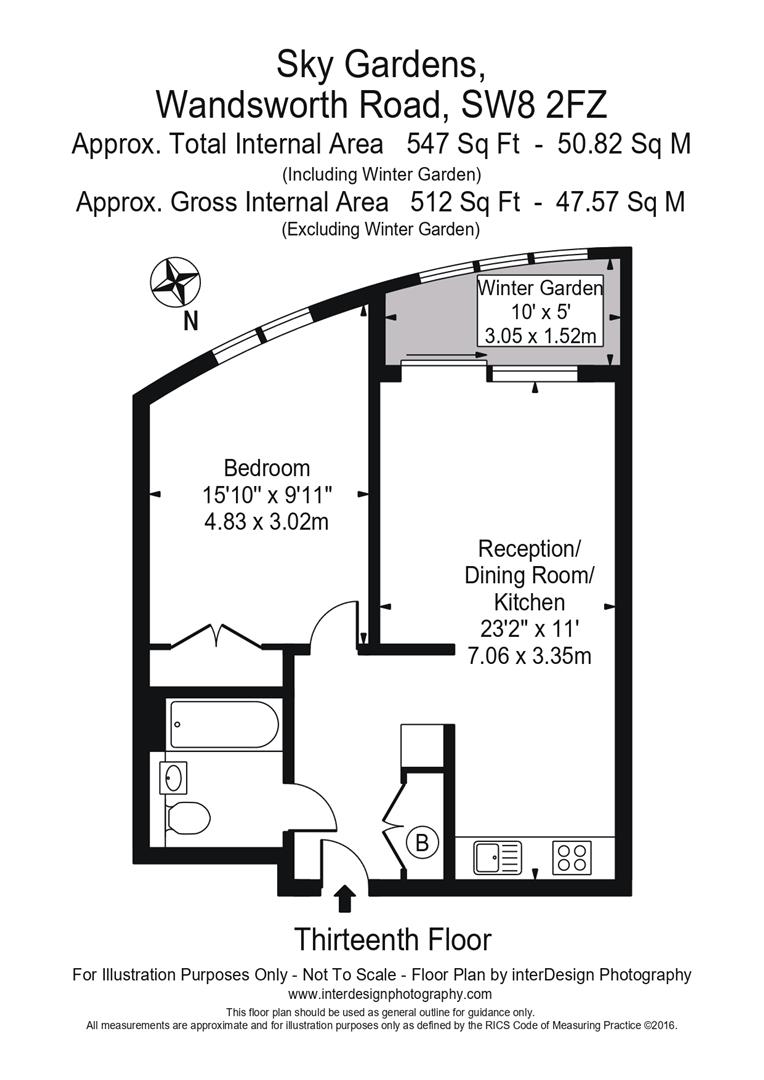 1306, 155 Wandsworth Road, London floorplan