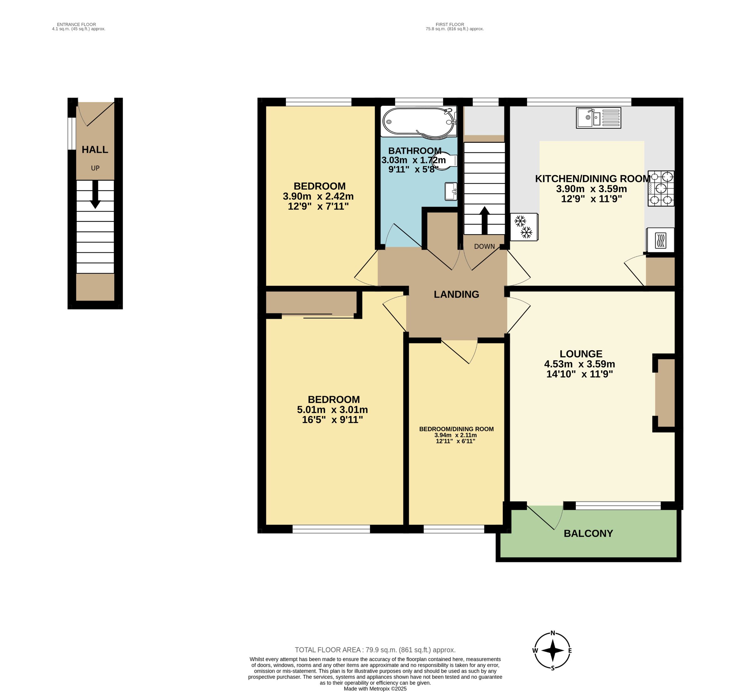 Flat 7H, Carleton Court, Preston, Paignton floorplan
