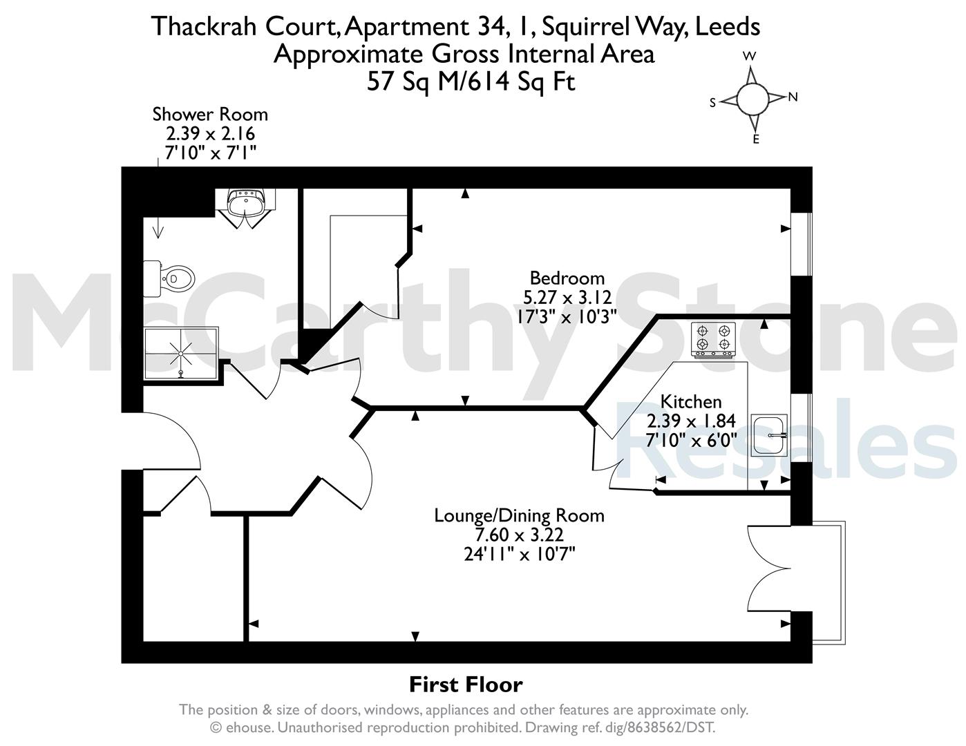 34, Thackrah Court, Leeds floorplan