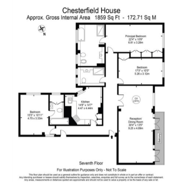 17,, Chesterfield House, London floorplan