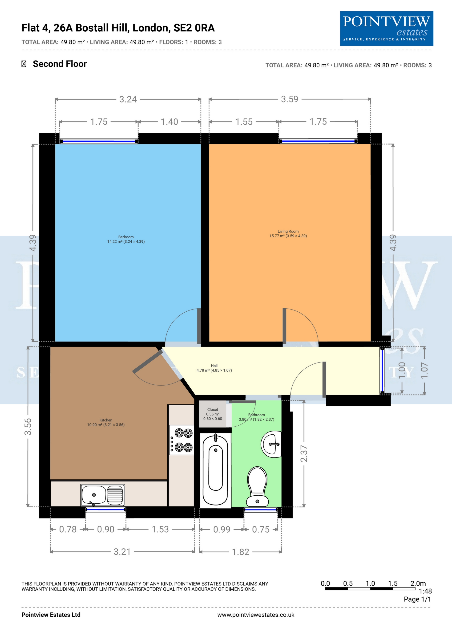 Flat 4 26a, Bostall Hill, London floorplan
