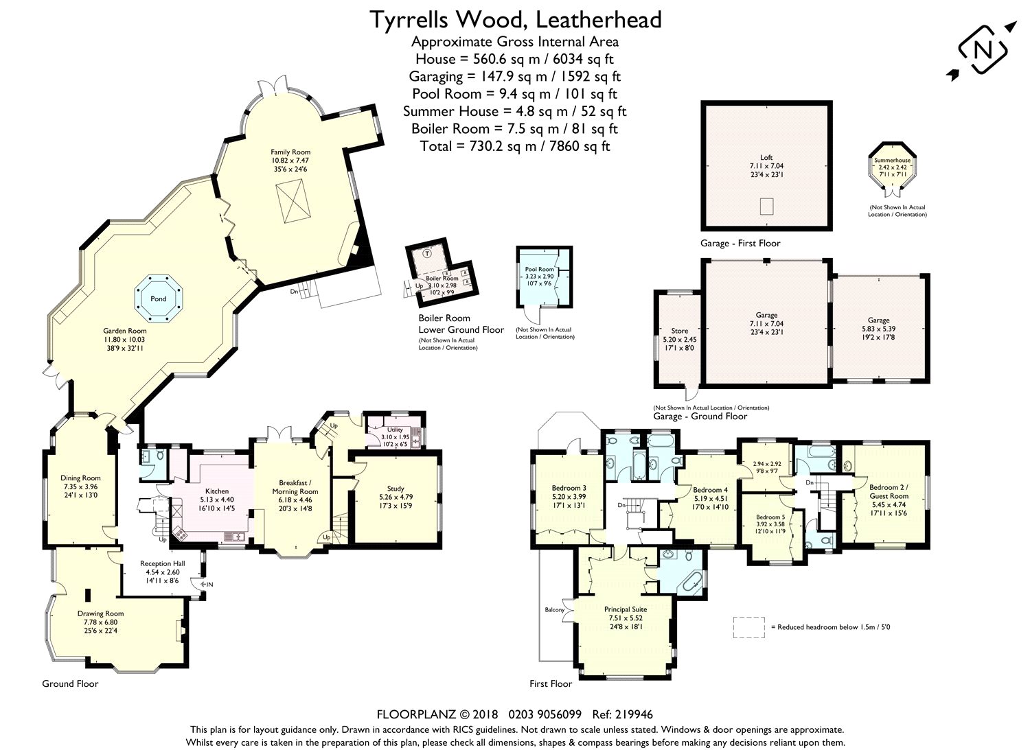 5 Bedrooms Detached house for sale in Tyrrells Wood, Leatherhead, Surrey KT22